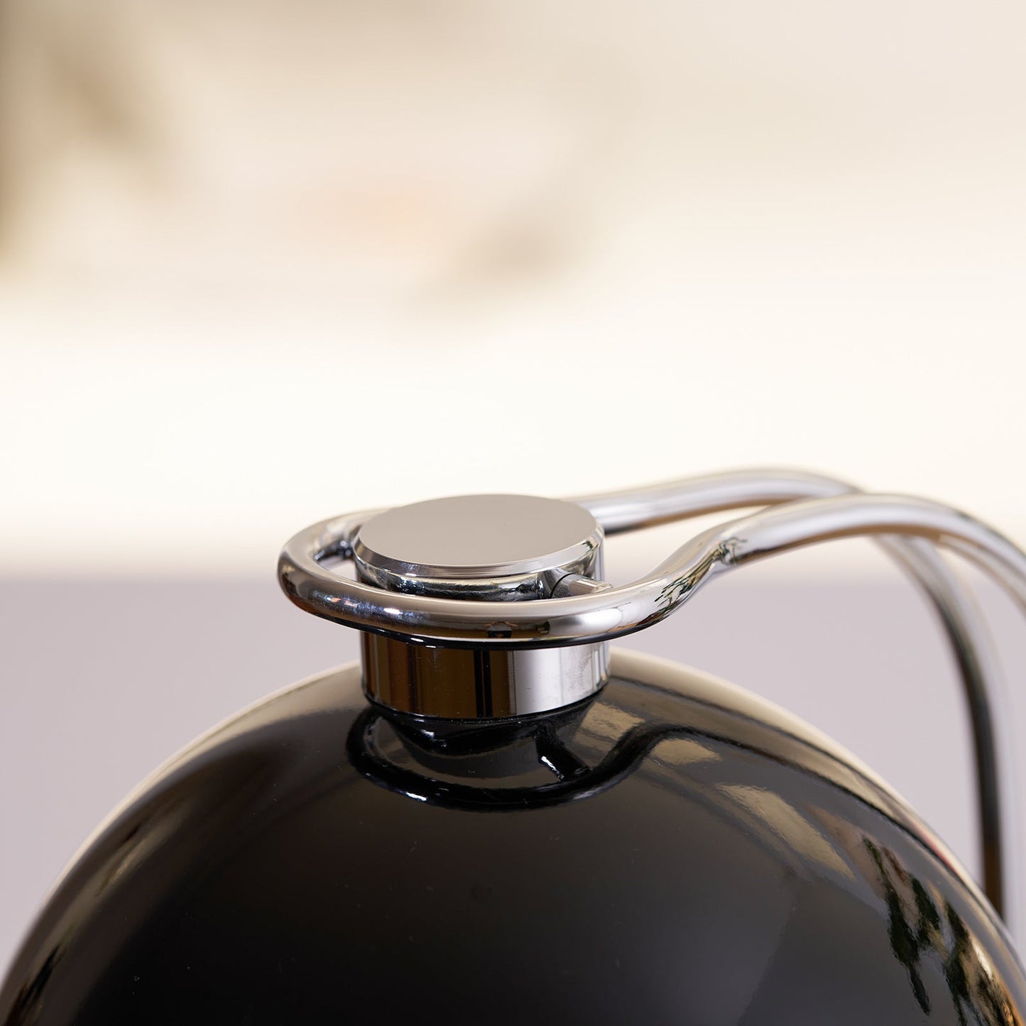 Athena Table Lamp | Polished Chrome & Black Shade | Modern Design
