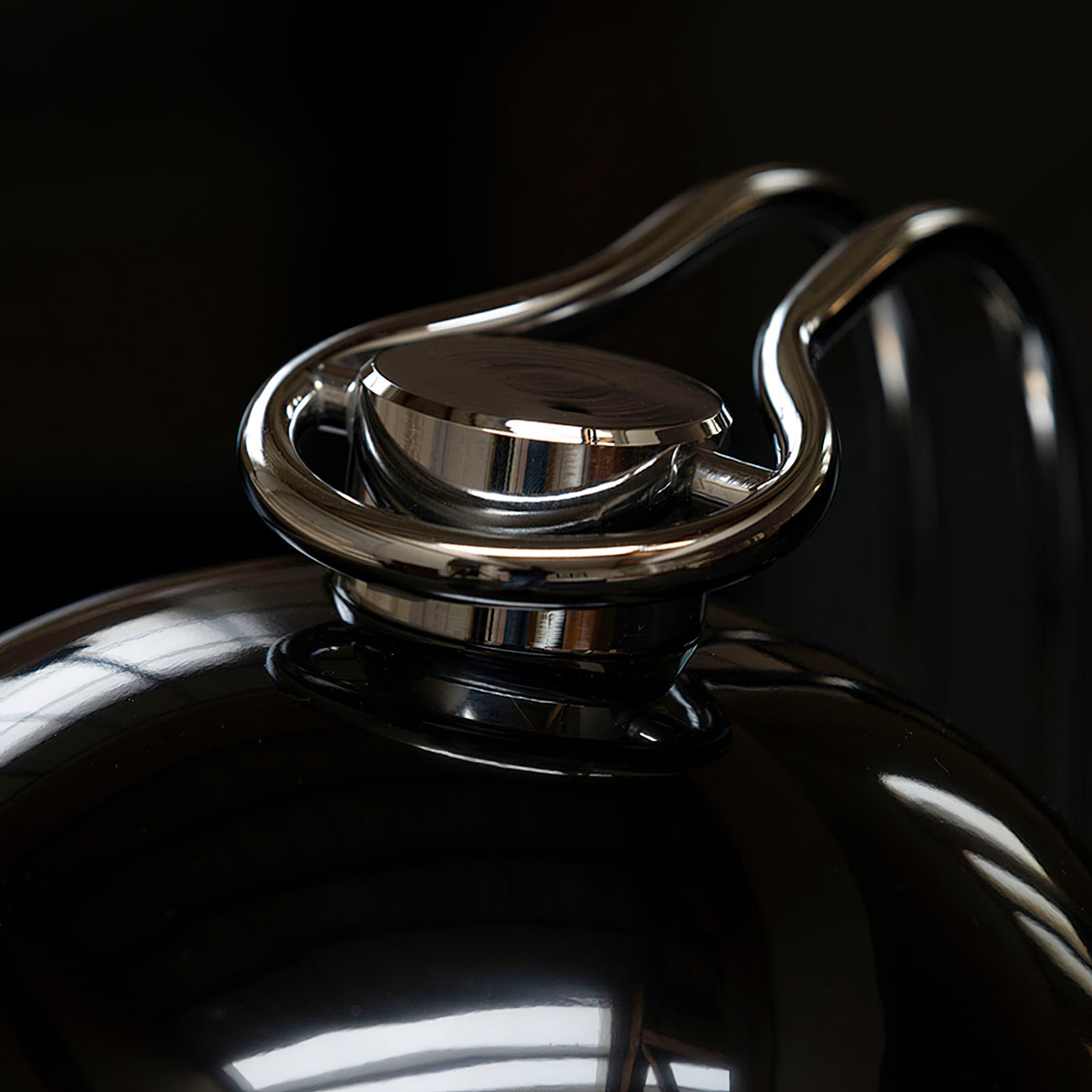 Athena Table Lamp | Polished Chrome & Black Shade | Modern Design