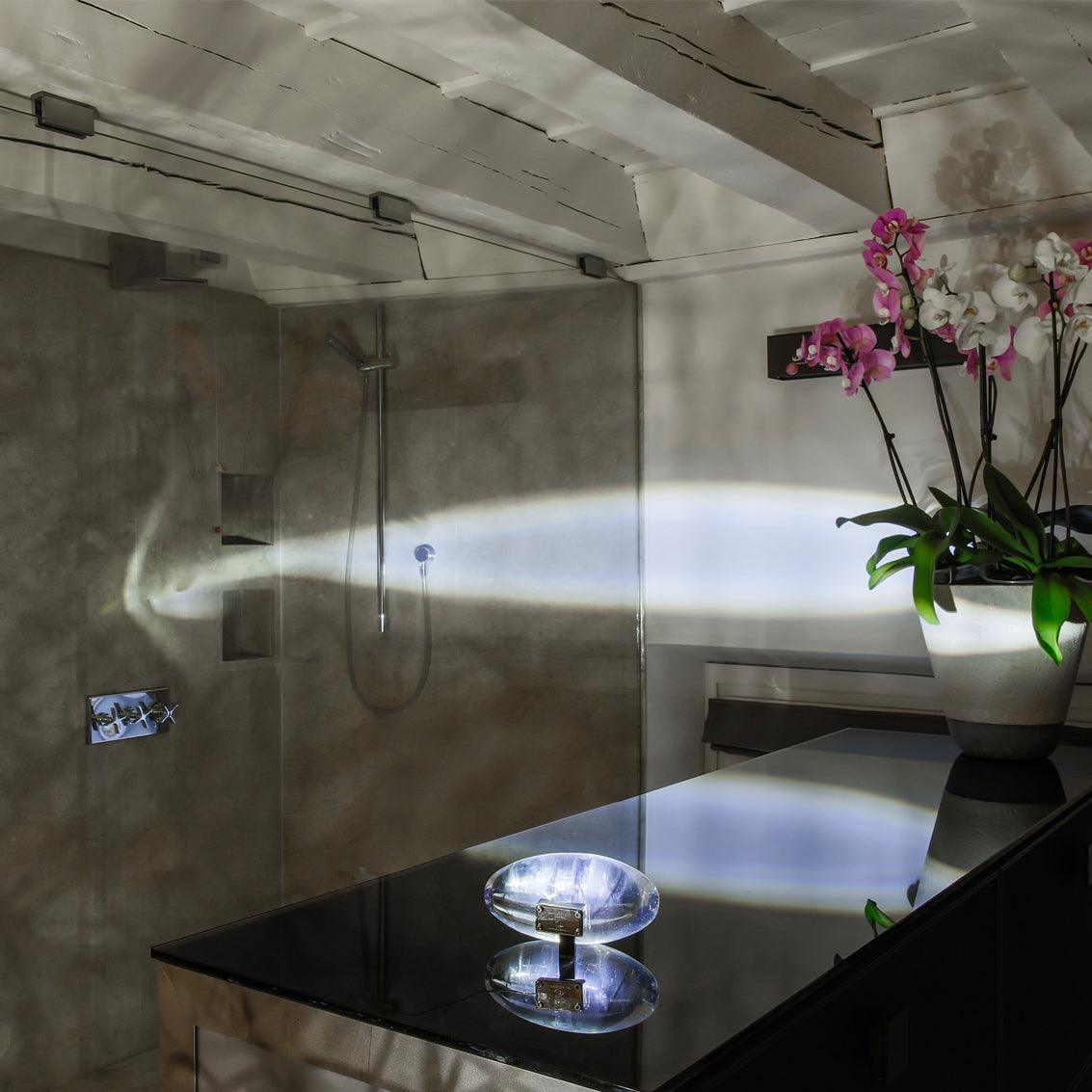 Atman Table Lamp | Metal & Crystal | Chrome Finish