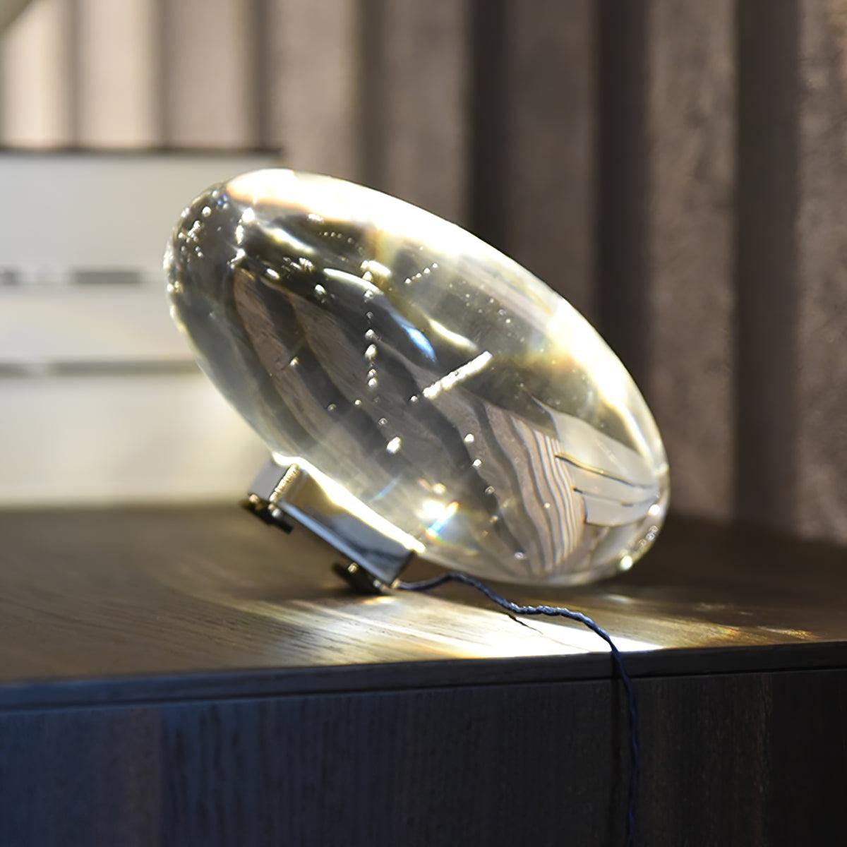 Atman Table Lamp | Metal & Crystal | Chrome Finish