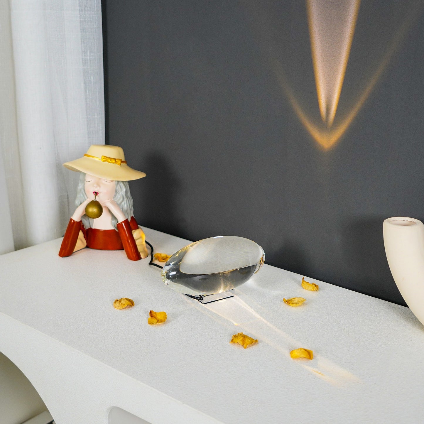 Atman Table Lamp | Metal & Crystal | Chrome Finish
