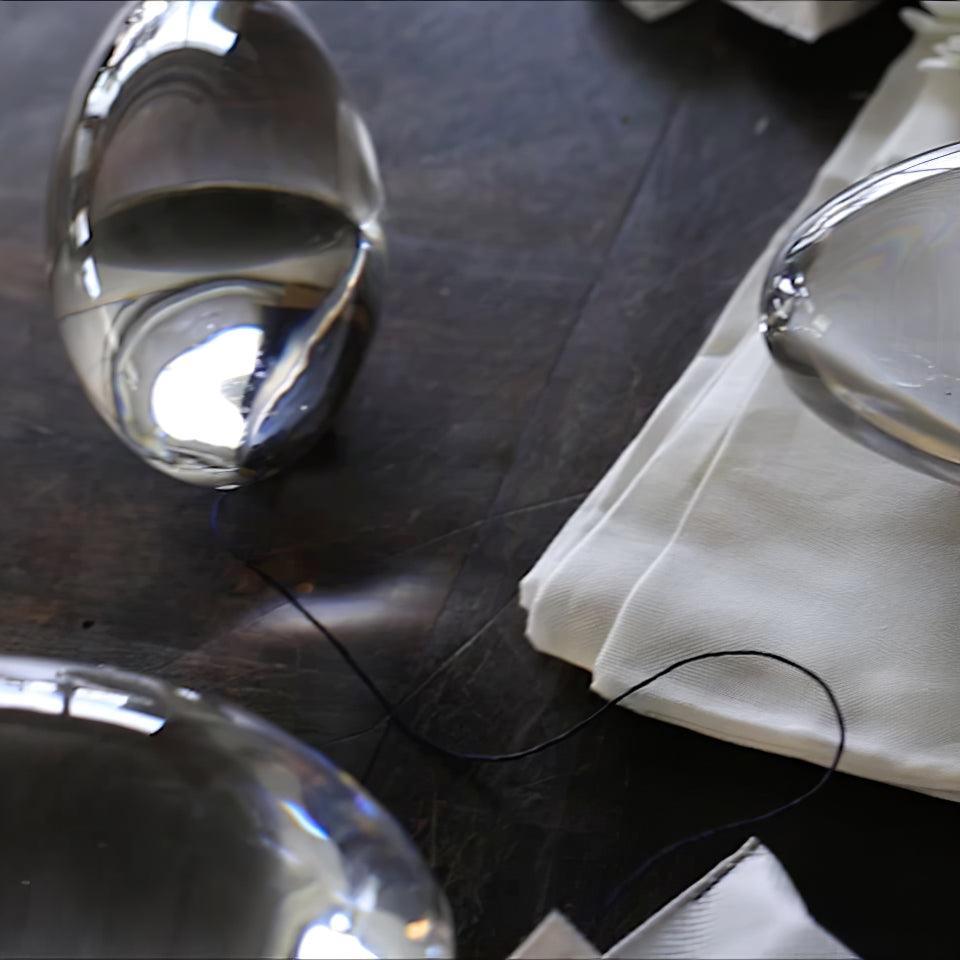 Atman Table Lamp | Metal & Crystal | Chrome Finish