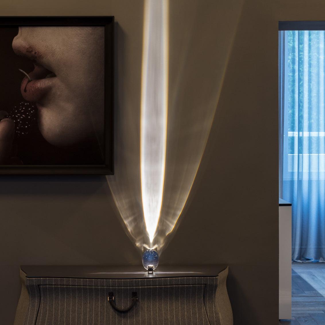 Atman Table Lamp | Metal & Crystal | Chrome Finish