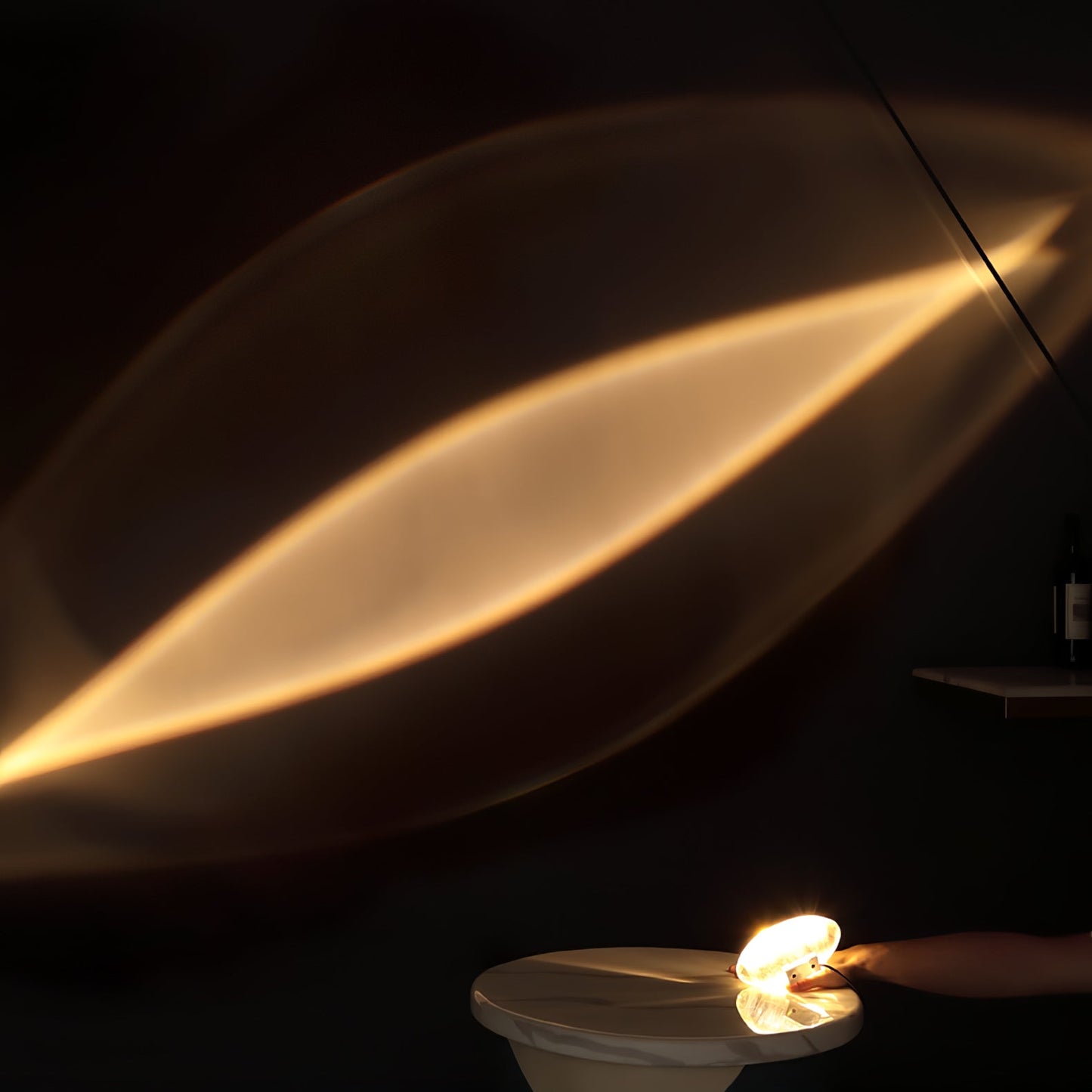 Atman Table Lamp | Metal & Crystal | Chrome Finish