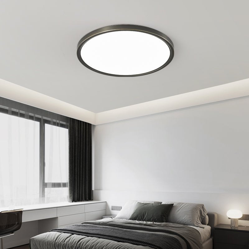 Aurea Disc Ceiling Light | Brass Frame | White Shade