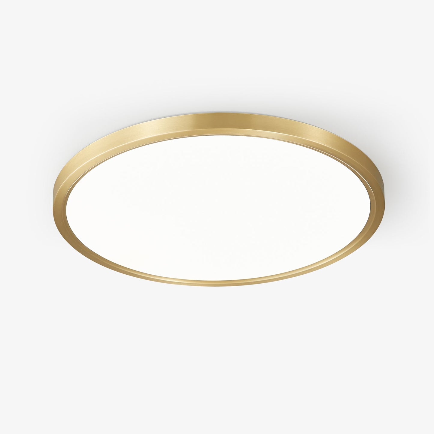 Aurea Disc Ceiling Light | Brass Frame | White Shade