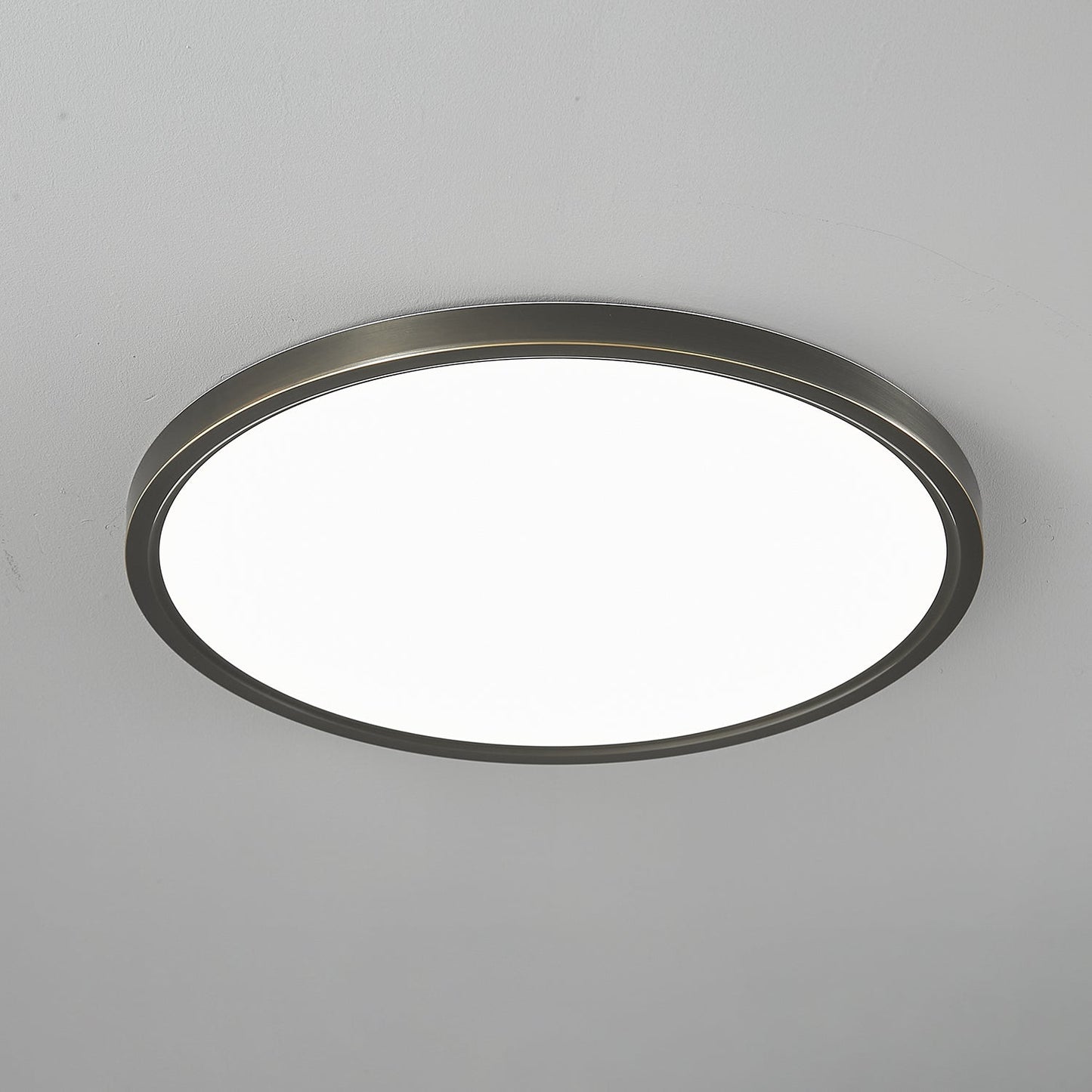 Aurea Disc Ceiling Light | Brass Frame | White Shade