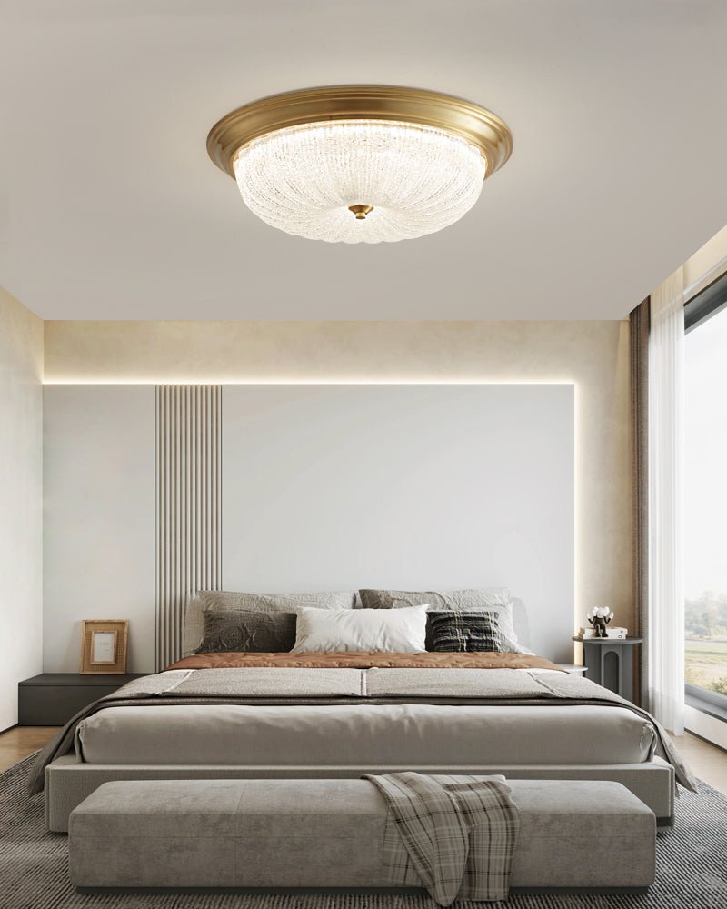 Aurevielle Ceiling Lamp | Crystal Glass & Brass | White