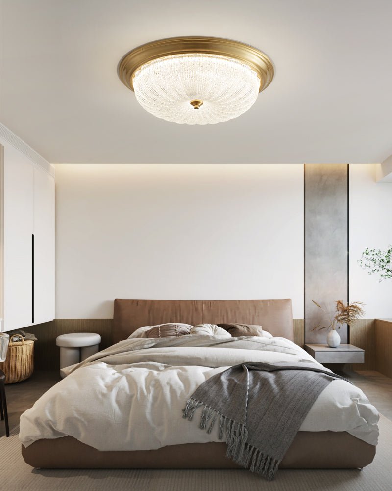 Aurevielle Ceiling Lamp | Crystal Glass & Brass | White