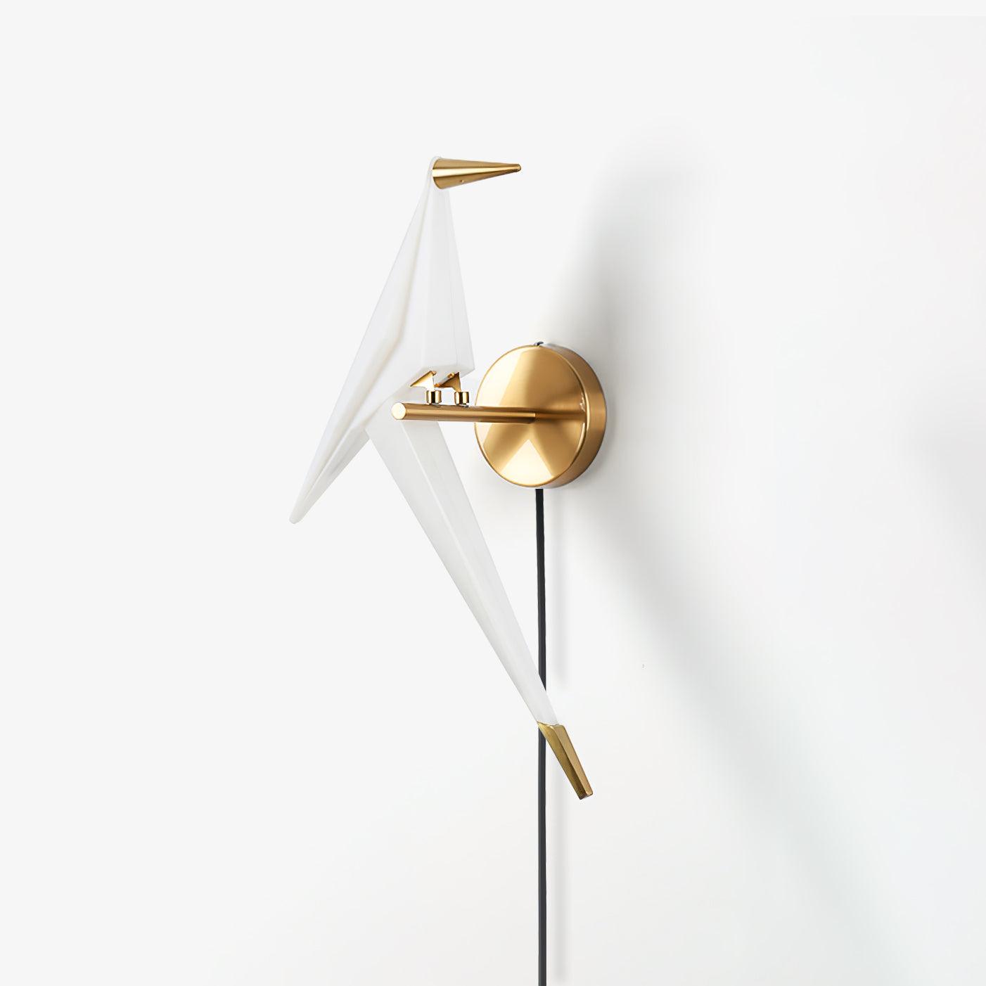 Avian Serenity Wall Lamp | Bird-Inspired Design | Gold Finish