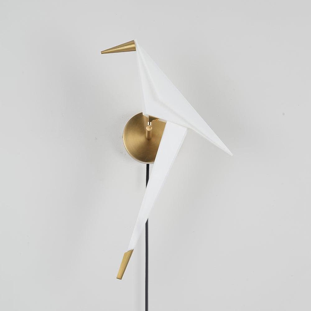 Avian Serenity Wall Lamp | Bird-Inspired Design | Gold Finish