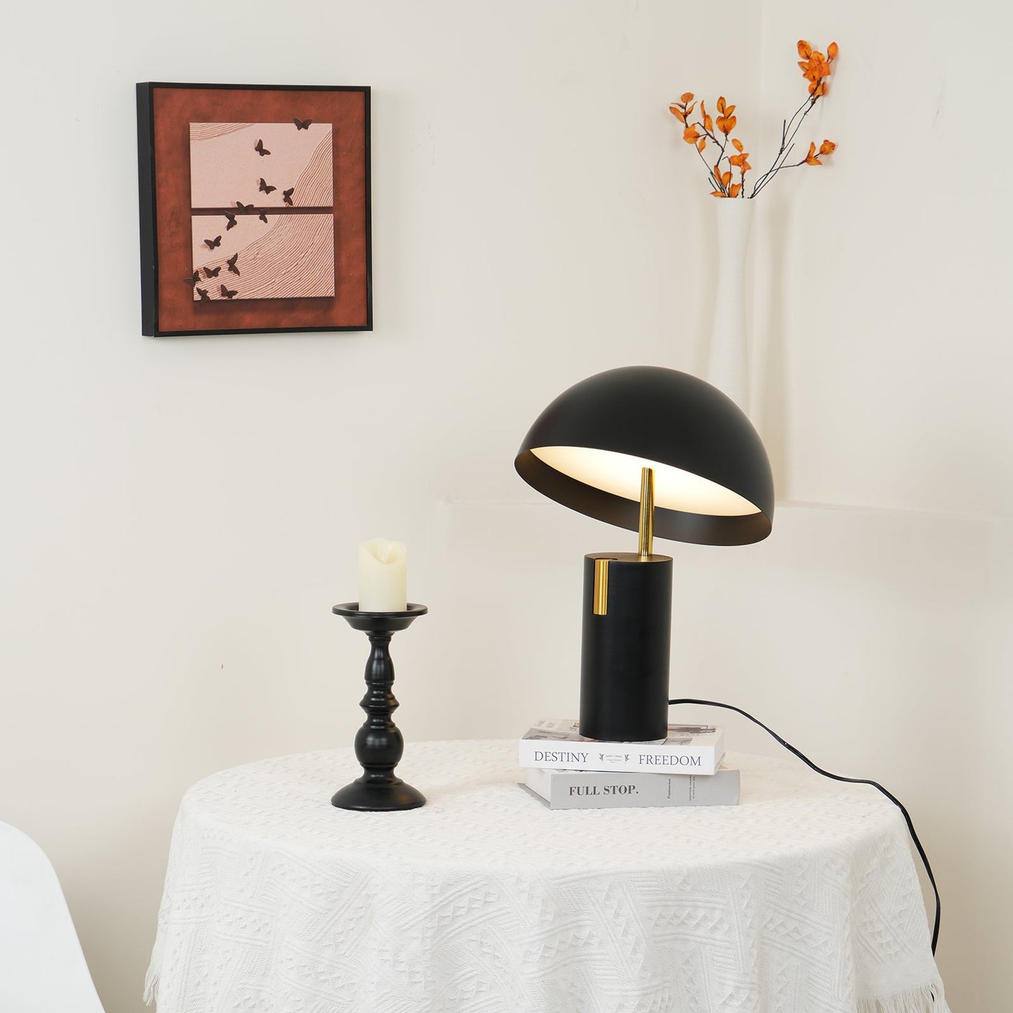 Avo Table Lamp | Iron, Stainless Steel, Glass | Black, White, Red
