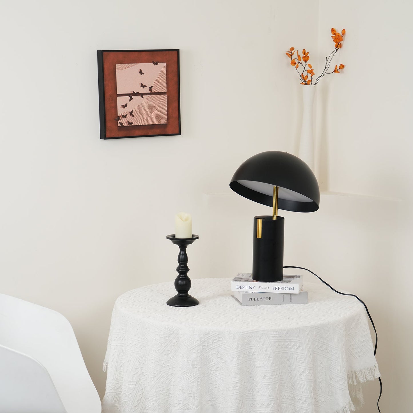 Avo Table Lamp | Iron, Stainless Steel, Glass | Black, White, Red