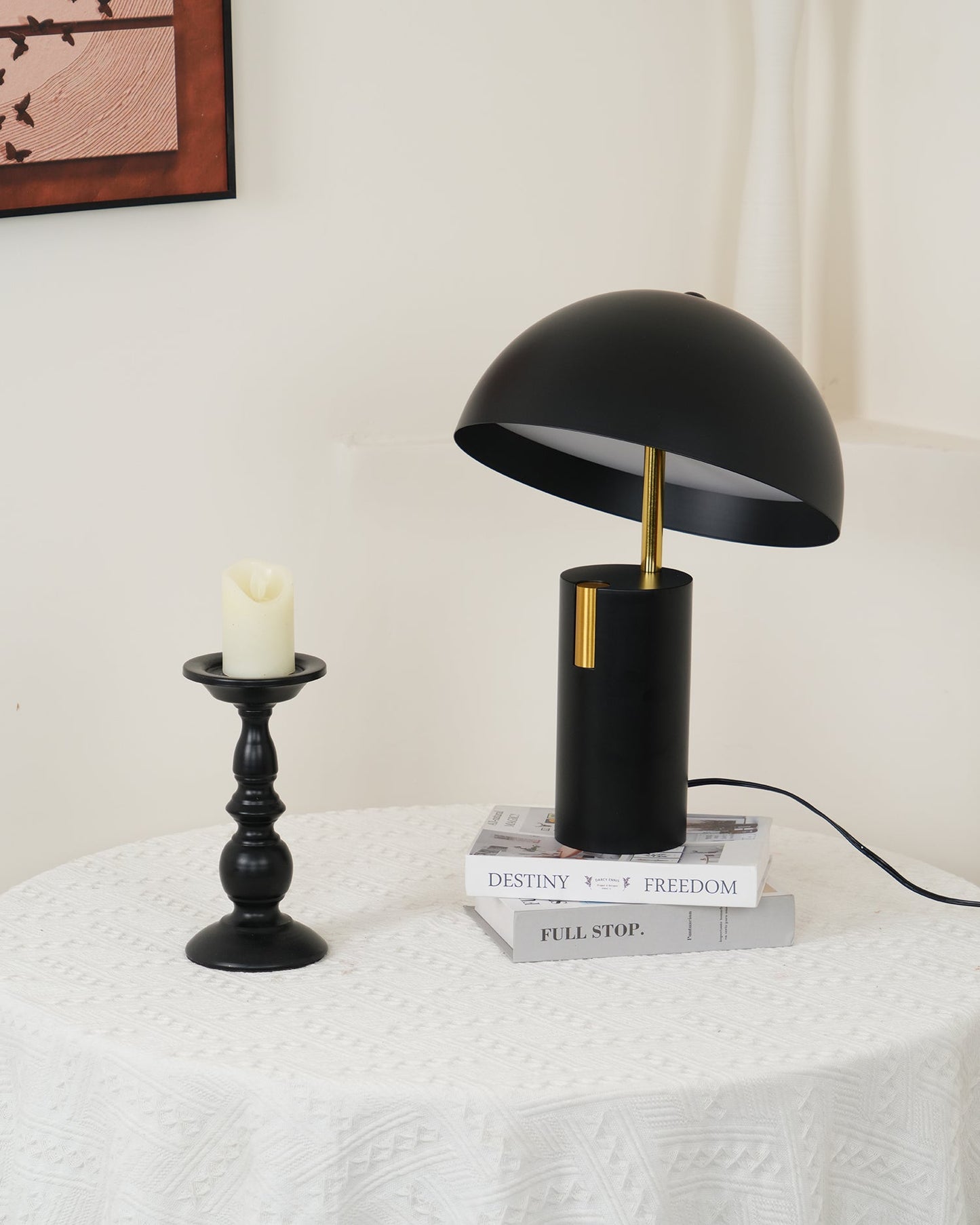 Avo Table Lamp | Iron, Stainless Steel, Glass | Black, White, Red