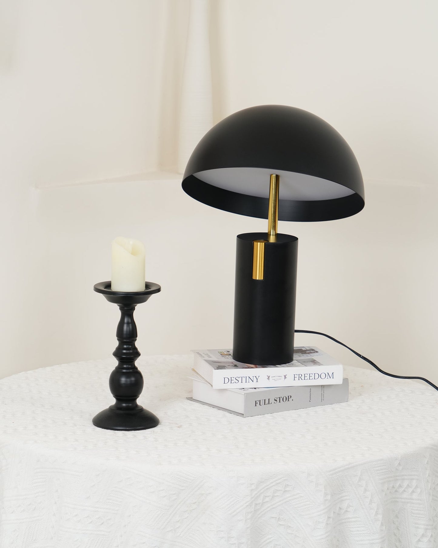 Avo Table Lamp | Iron, Stainless Steel, Glass | Black, White, Red