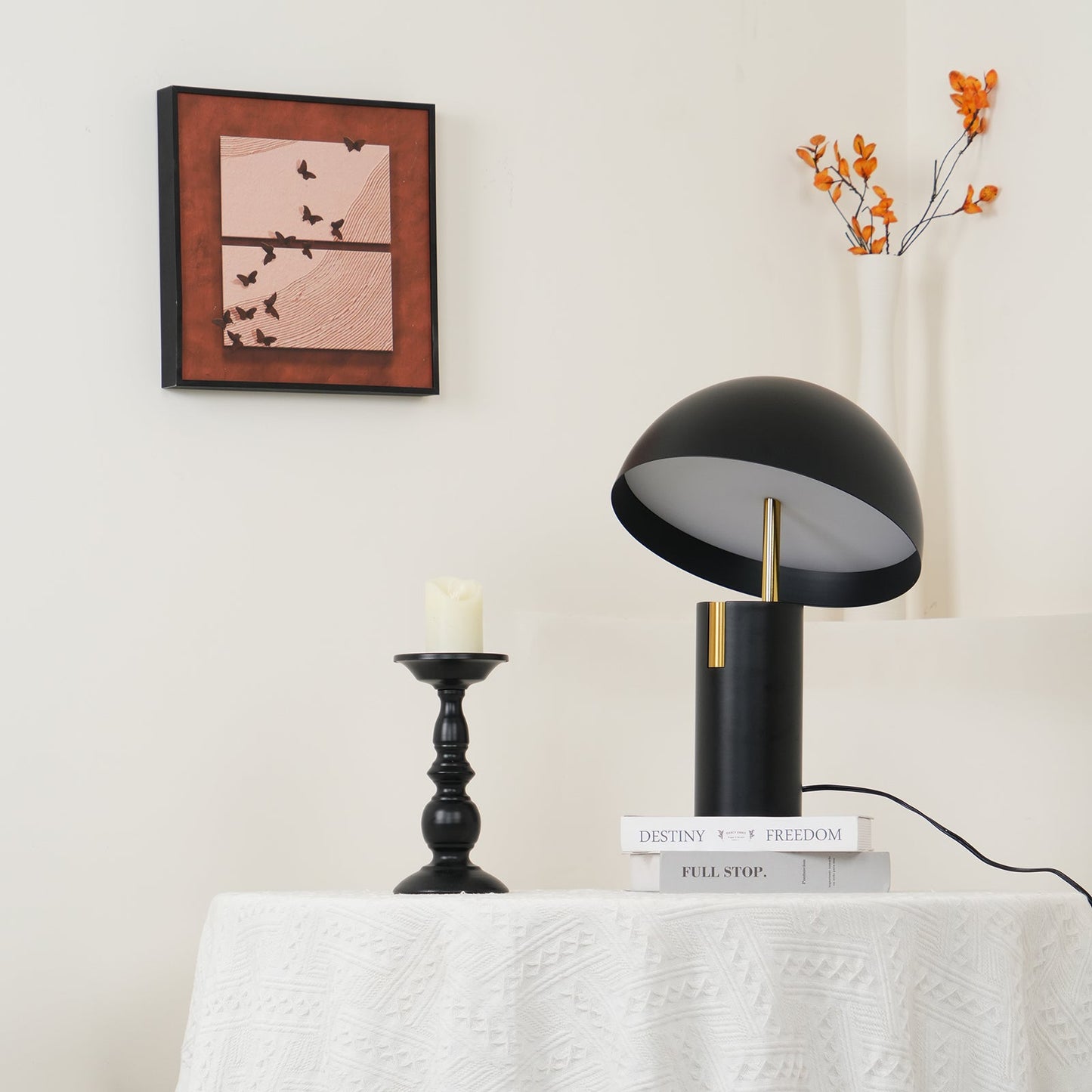 Avo Table Lamp | Iron, Stainless Steel, Glass | Black, White, Red