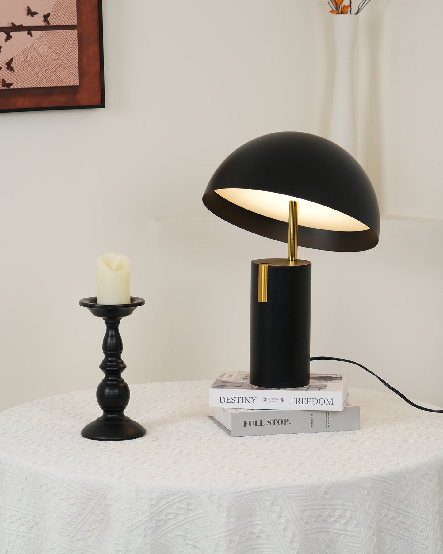 Avo Table Lamp | Iron, Stainless Steel, Glass | Black, White, Red