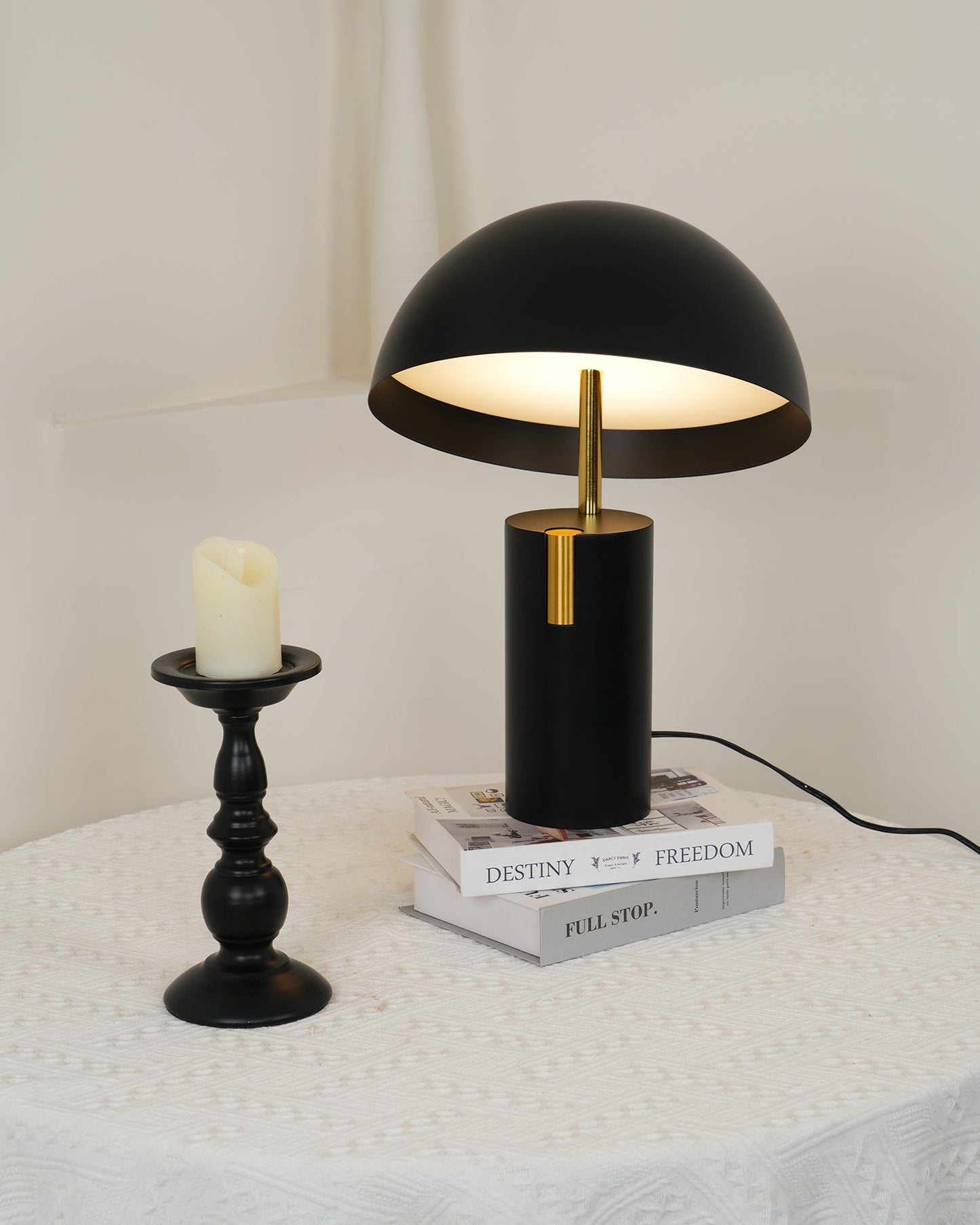 Avo Table Lamp | Iron, Stainless Steel, Glass | Black, White, Red