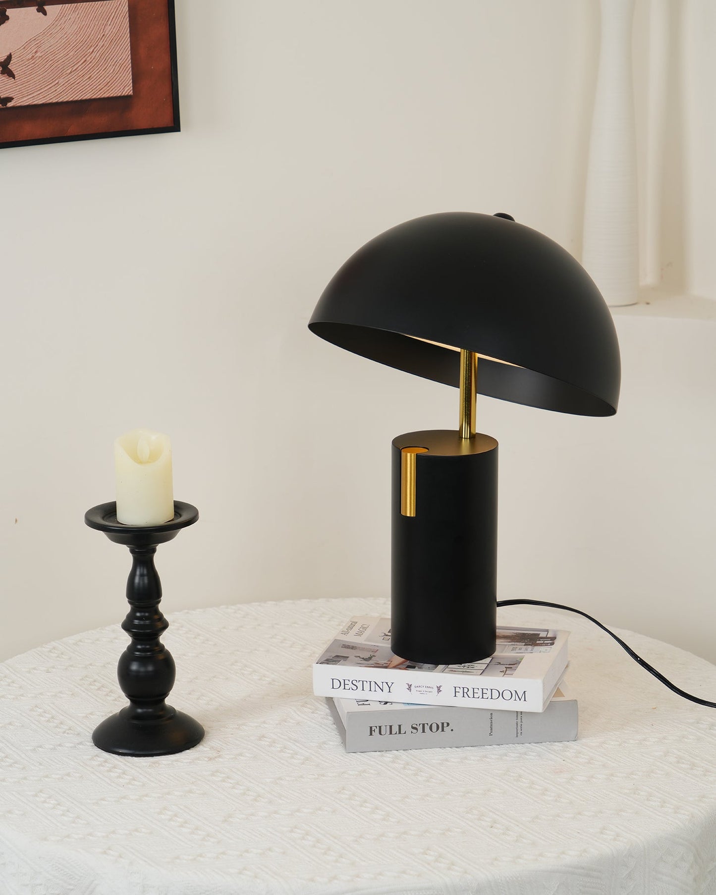 Avo Table Lamp | Iron, Stainless Steel, Glass | Black, White, Red