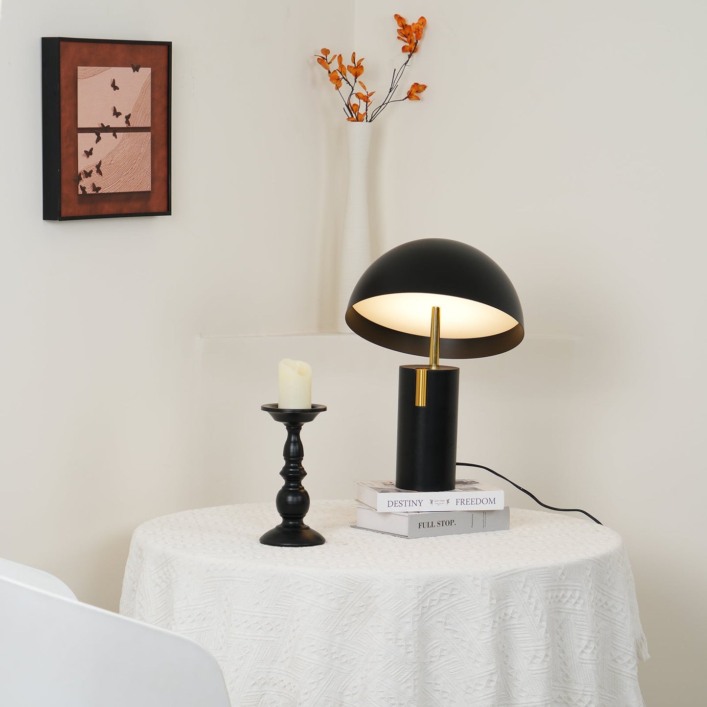 Avo Table Lamp | Iron, Stainless Steel, Glass | Black, White, Red