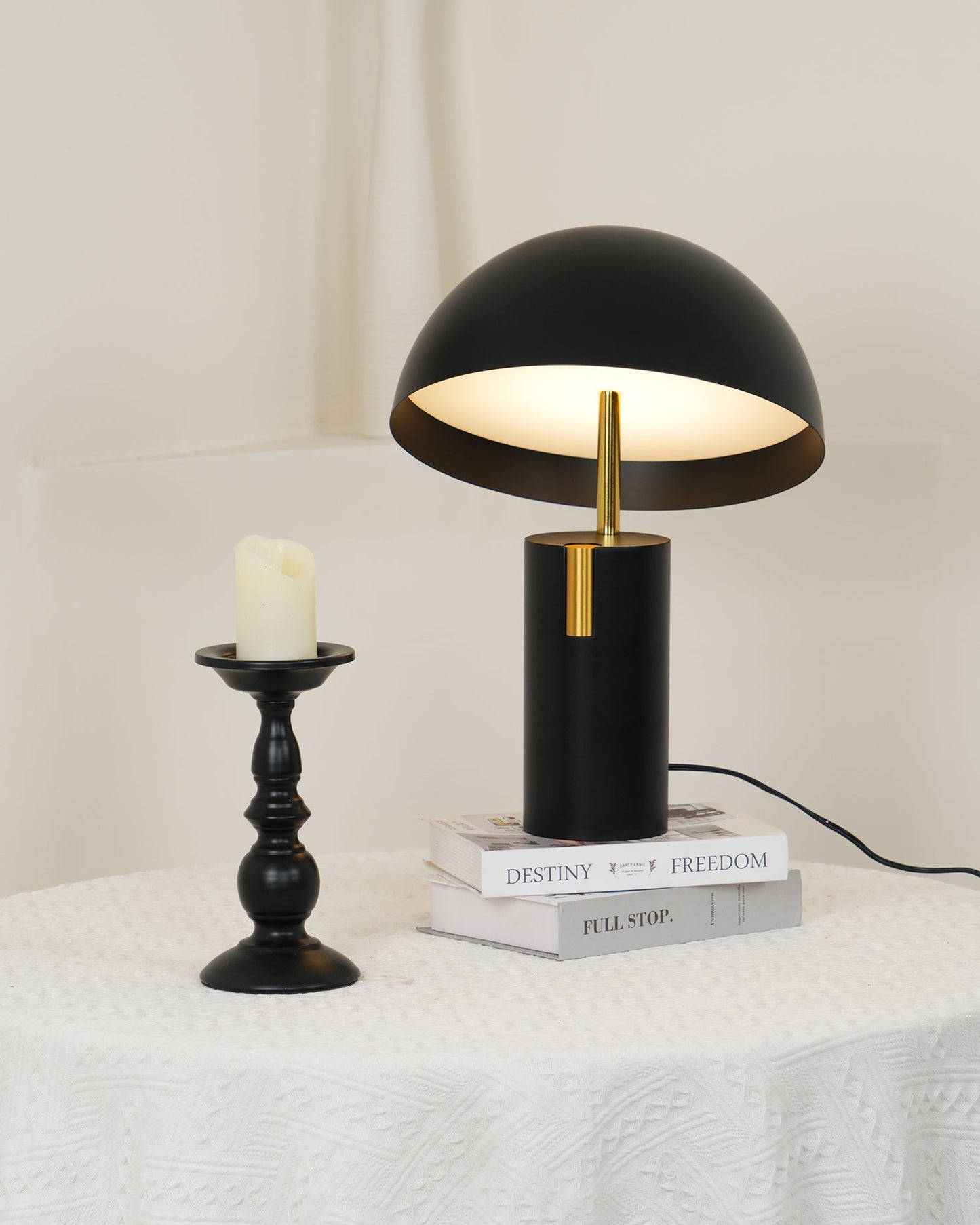 Avo Table Lamp | Iron, Stainless Steel, Glass | Black, White, Red