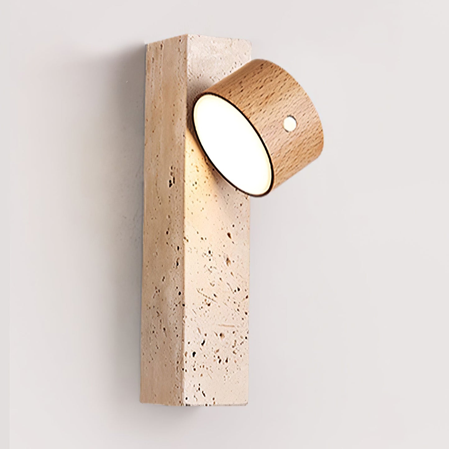 Axis Wood Wall Light | Yellow Travertine, Wood, Acrylic | Dark Walnut, Wood Color, White