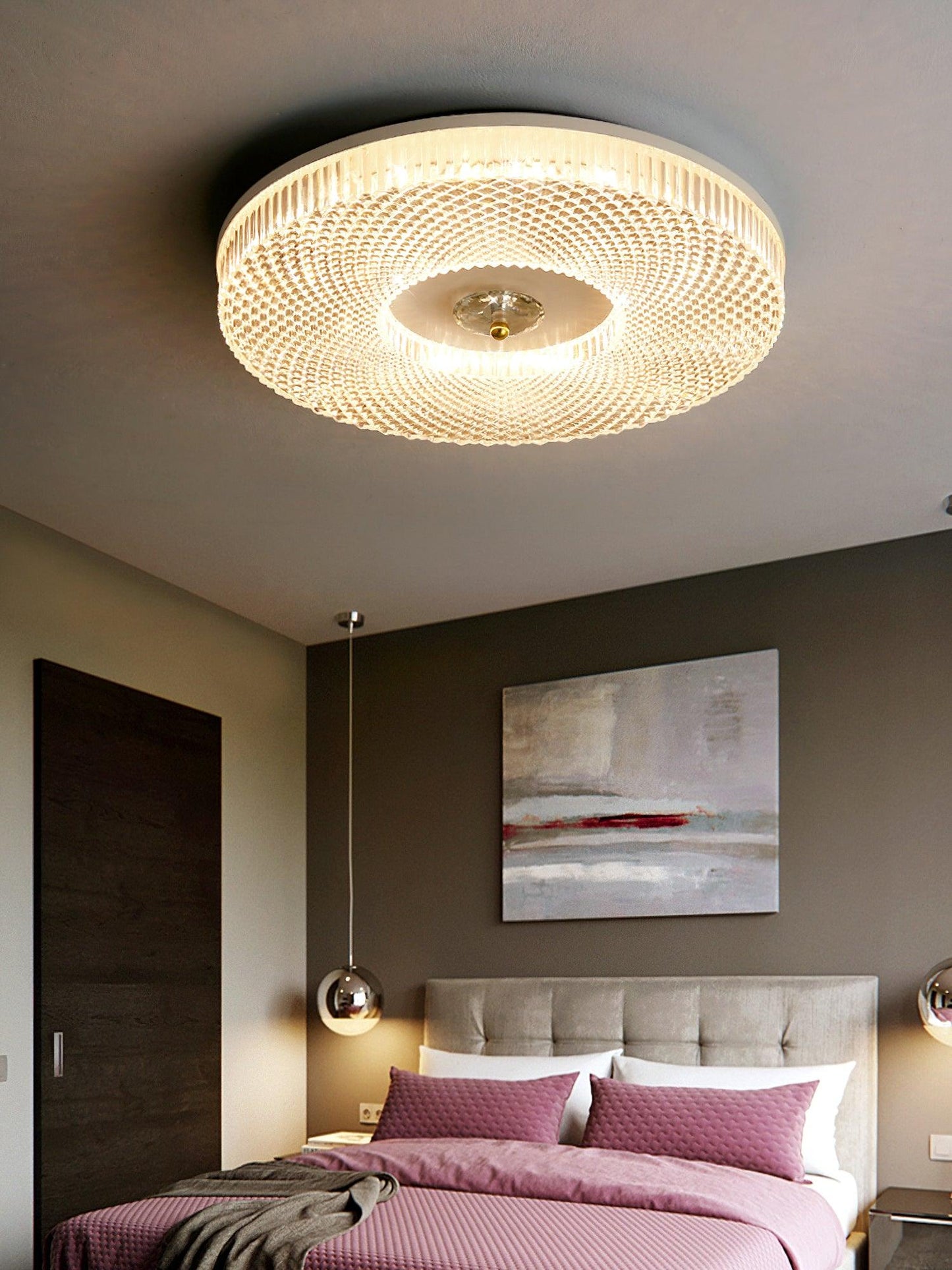 Ayla LED Flush Mount Ceiling Light | Metal & Acrylic | 40cm or 50cm Diameter