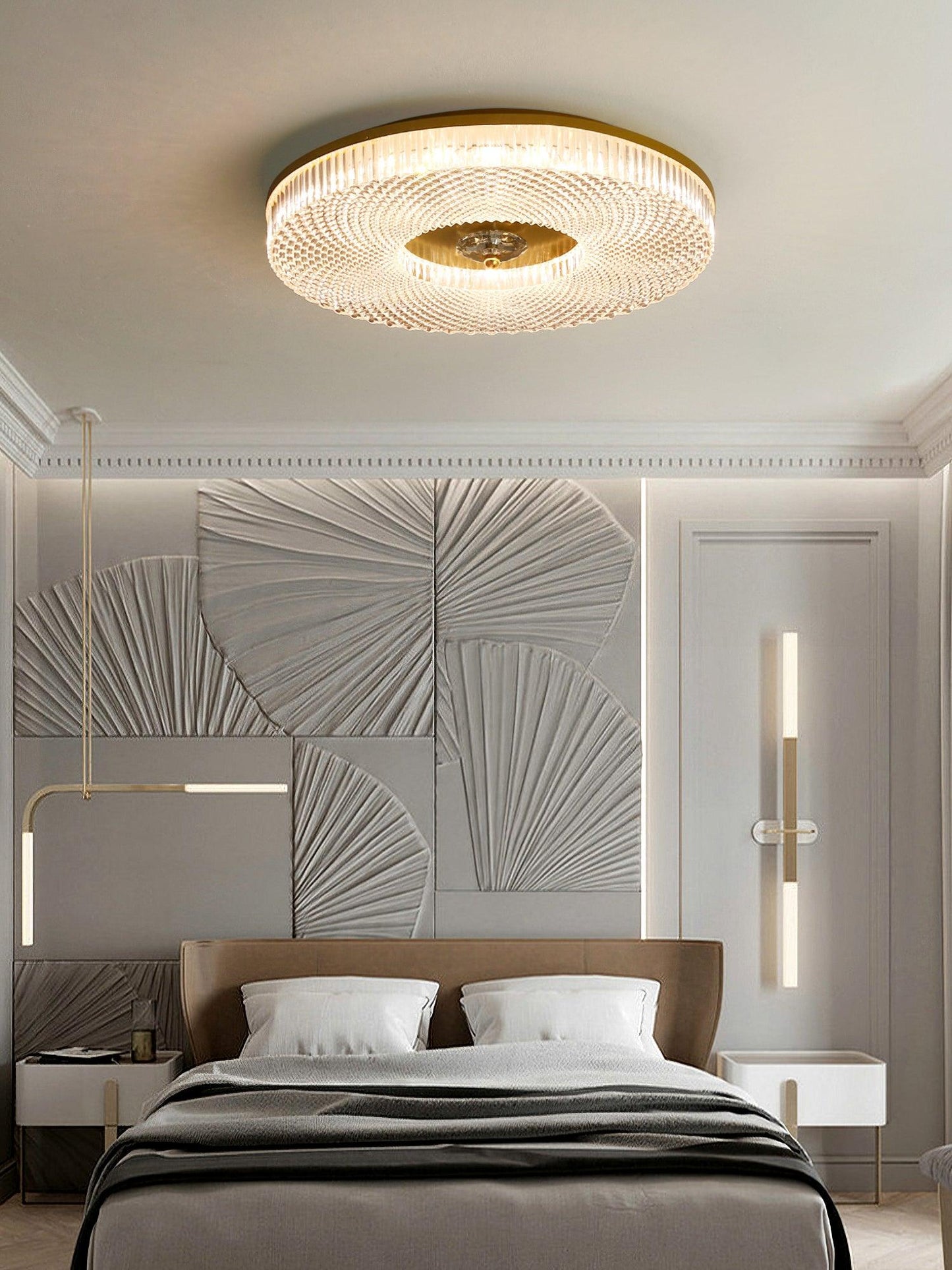 Ayla LED Flush Mount Ceiling Light | Metal & Acrylic | 40cm or 50cm Diameter