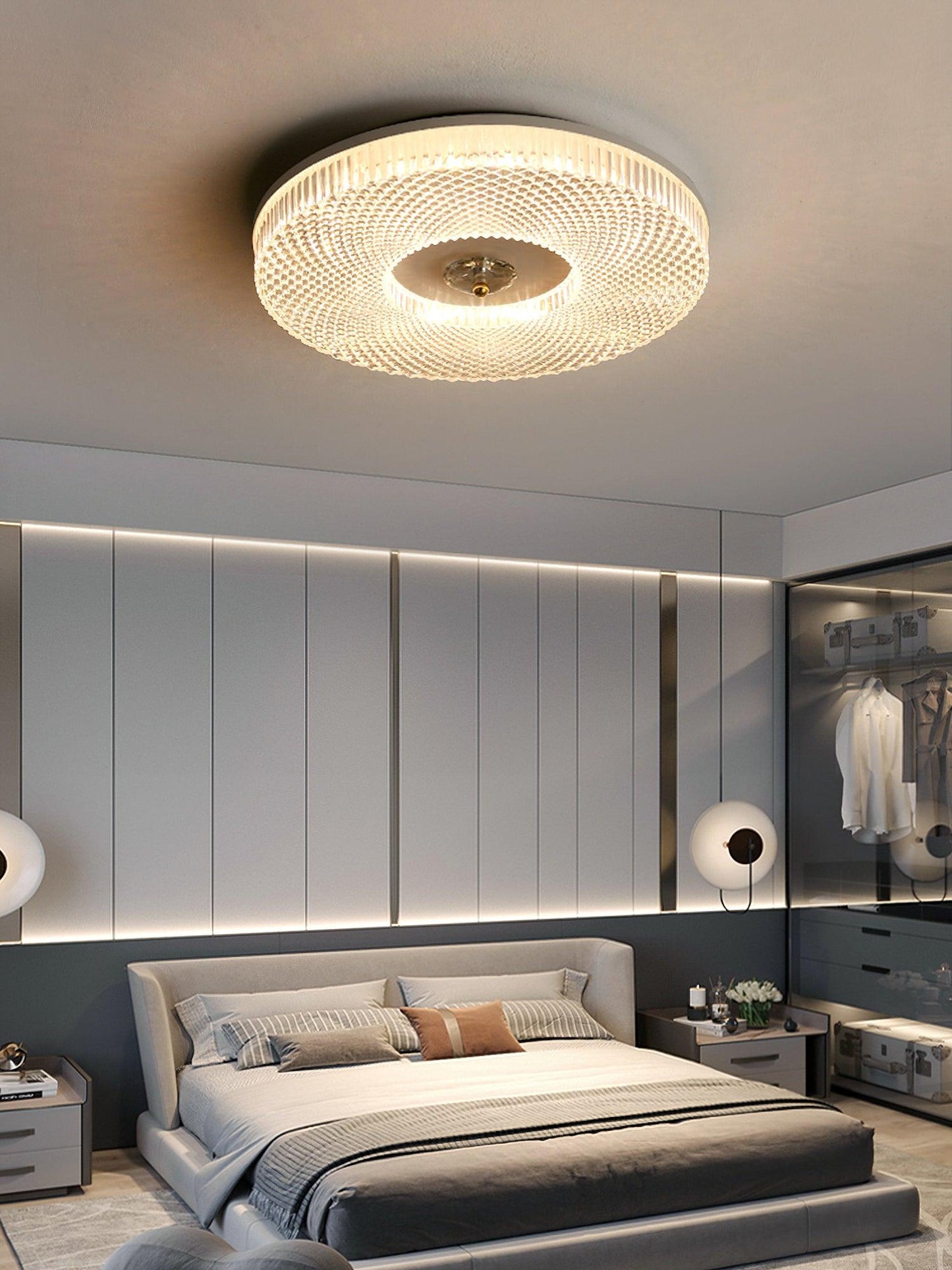 Ayla LED Flush Mount Ceiling Light | Metal & Acrylic | 40cm or 50cm Diameter