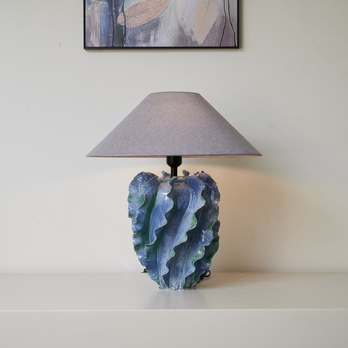 Azure Wave Table Lamp | Ceramic Base | Blue