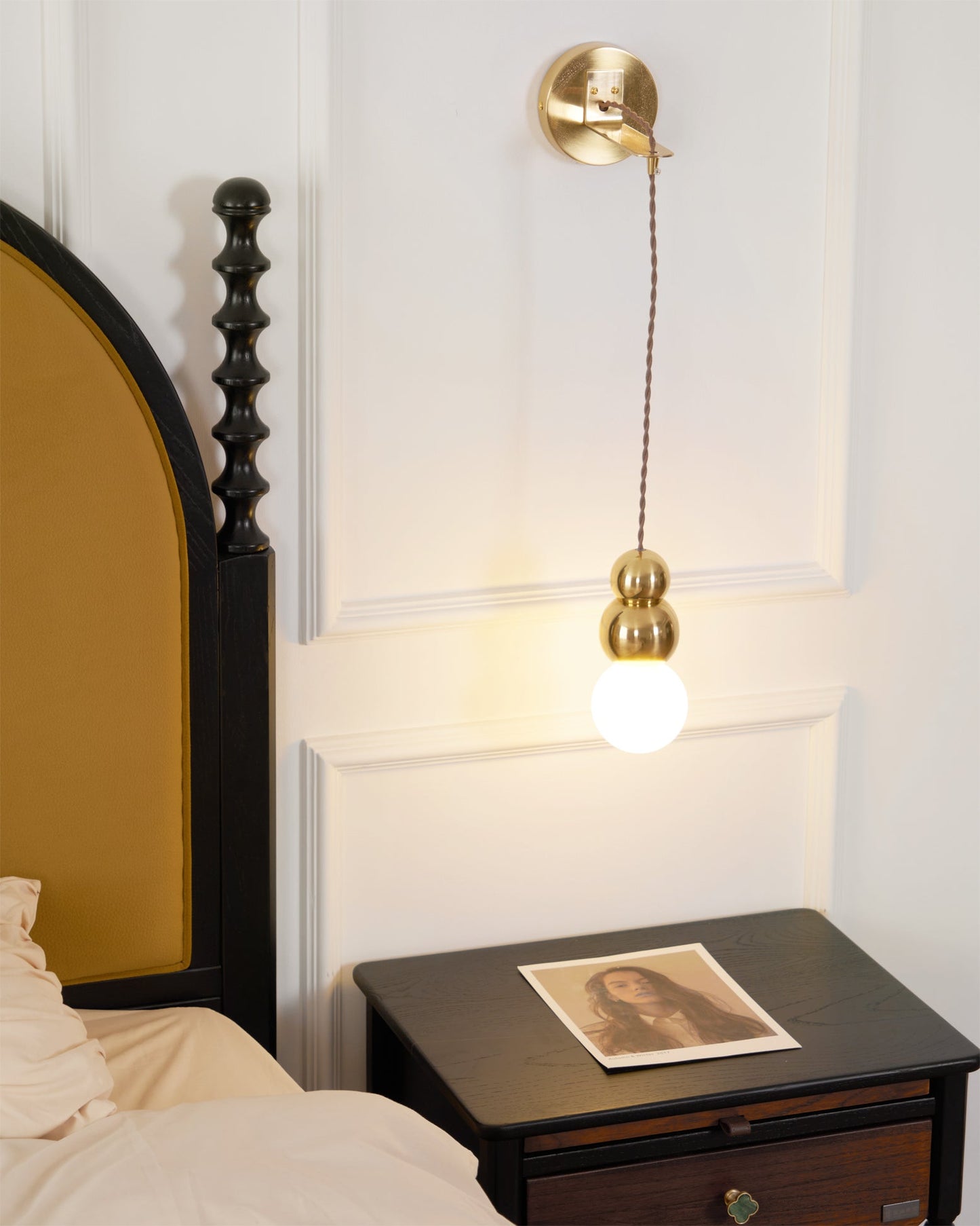 Ball Wall Light | Metal, Glass, Aluminum | Black, Gold, Chrome