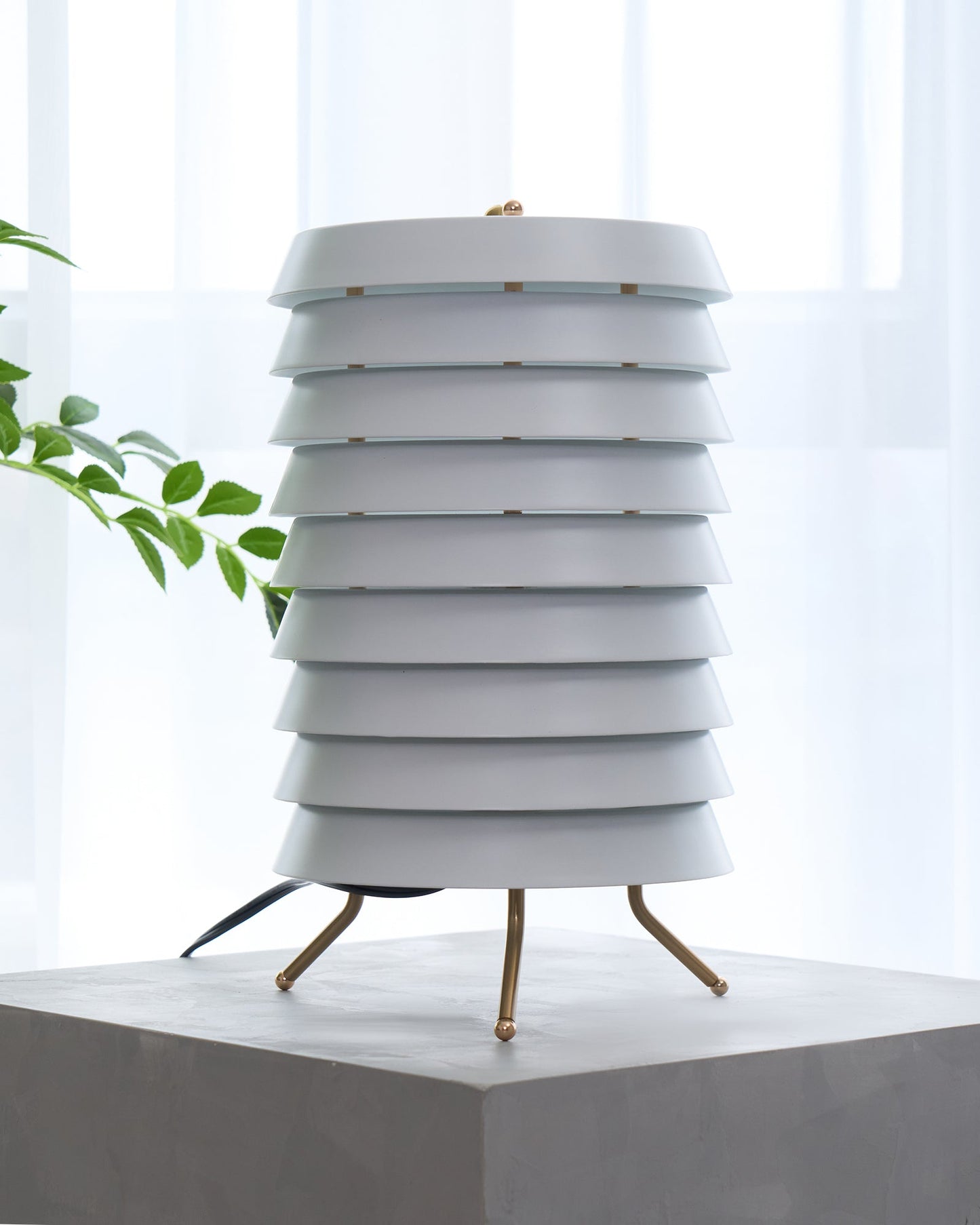 Baltic Tower Table Lamp | Metal | White Shade