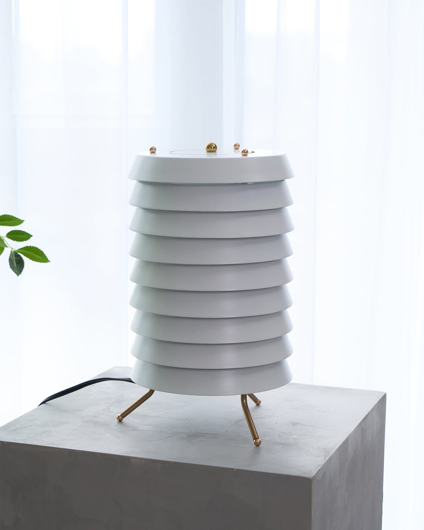 Baltic Tower Table Lamp | Metal | White Shade