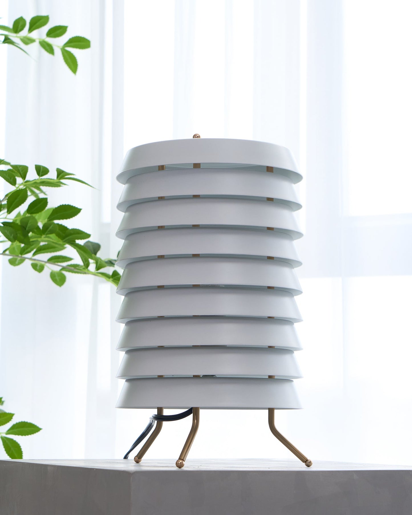 Baltic Tower Table Lamp | Metal | White Shade