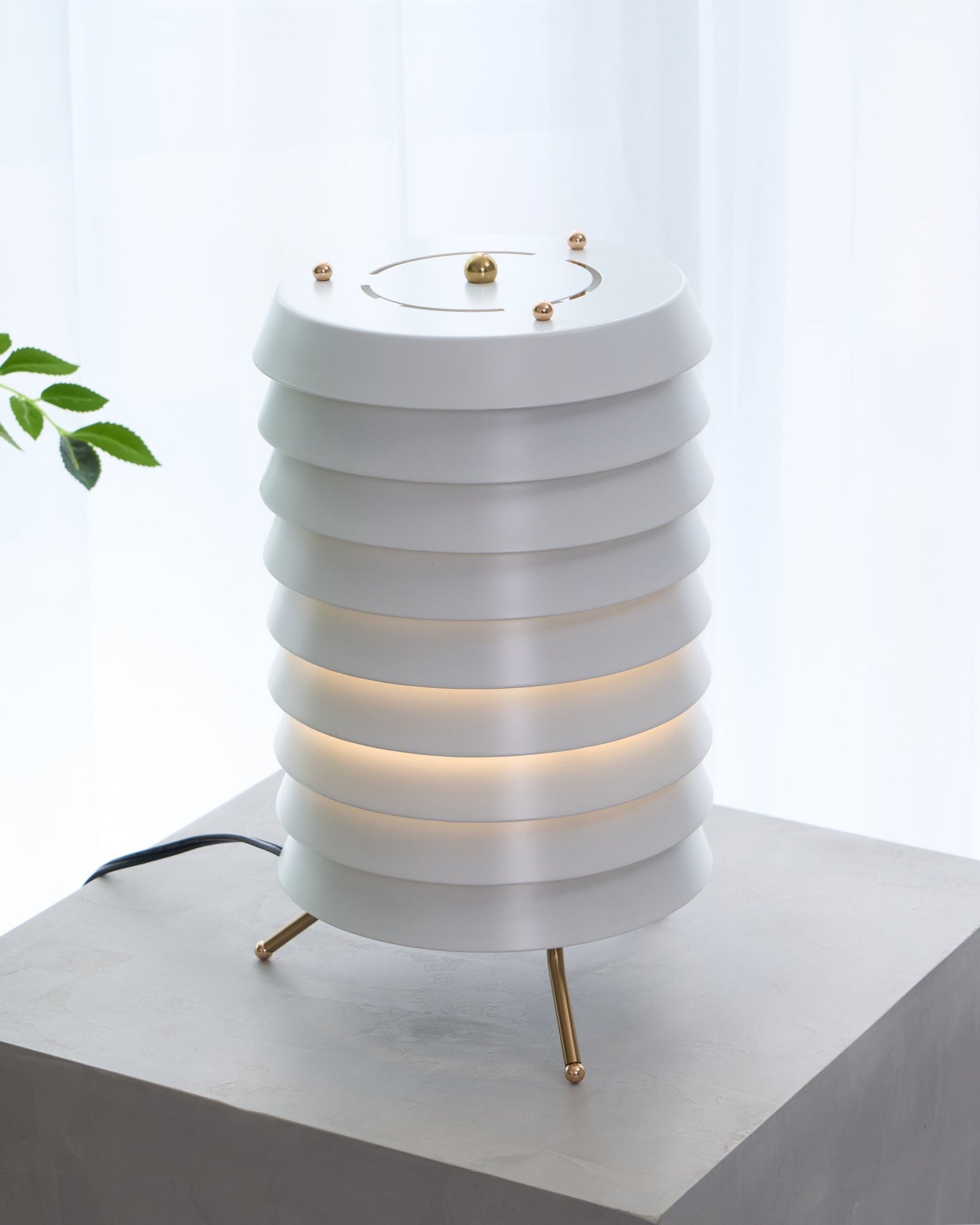 Baltic Tower Table Lamp | Metal | White Shade