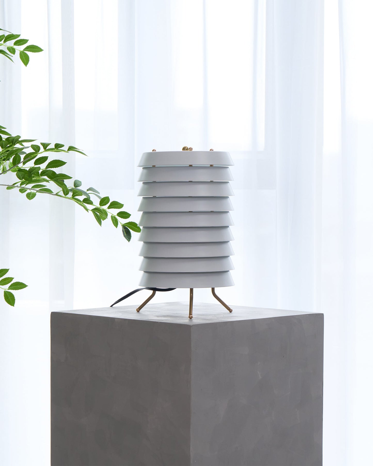 Baltic Tower Table Lamp | Metal | White Shade