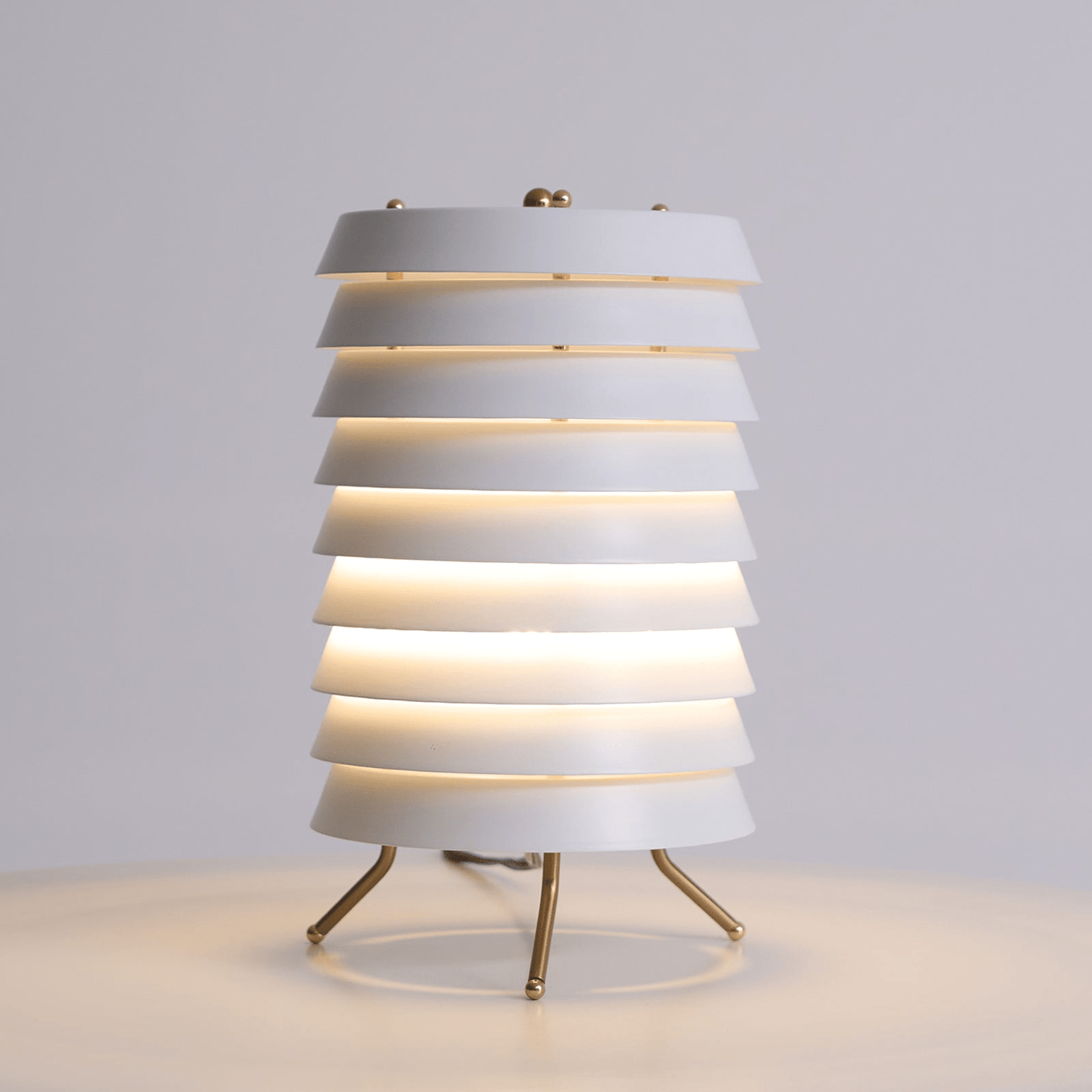 Baltic Tower Table Lamp | Metal | White Shade