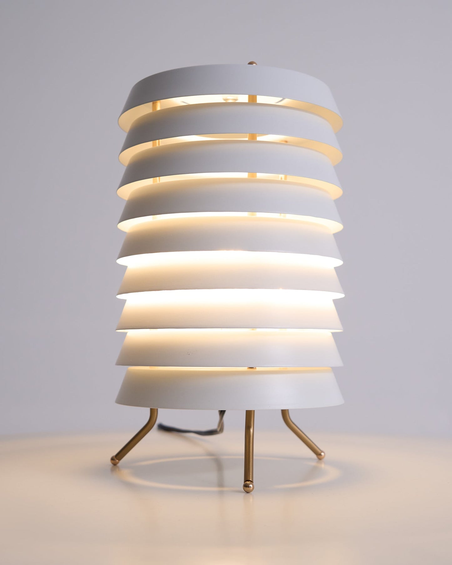 Baltic Tower Table Lamp | Metal | White Shade