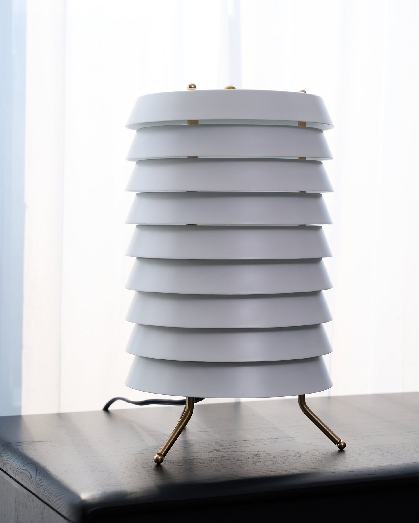 Baltic Tower Table Lamp | Metal | White Shade