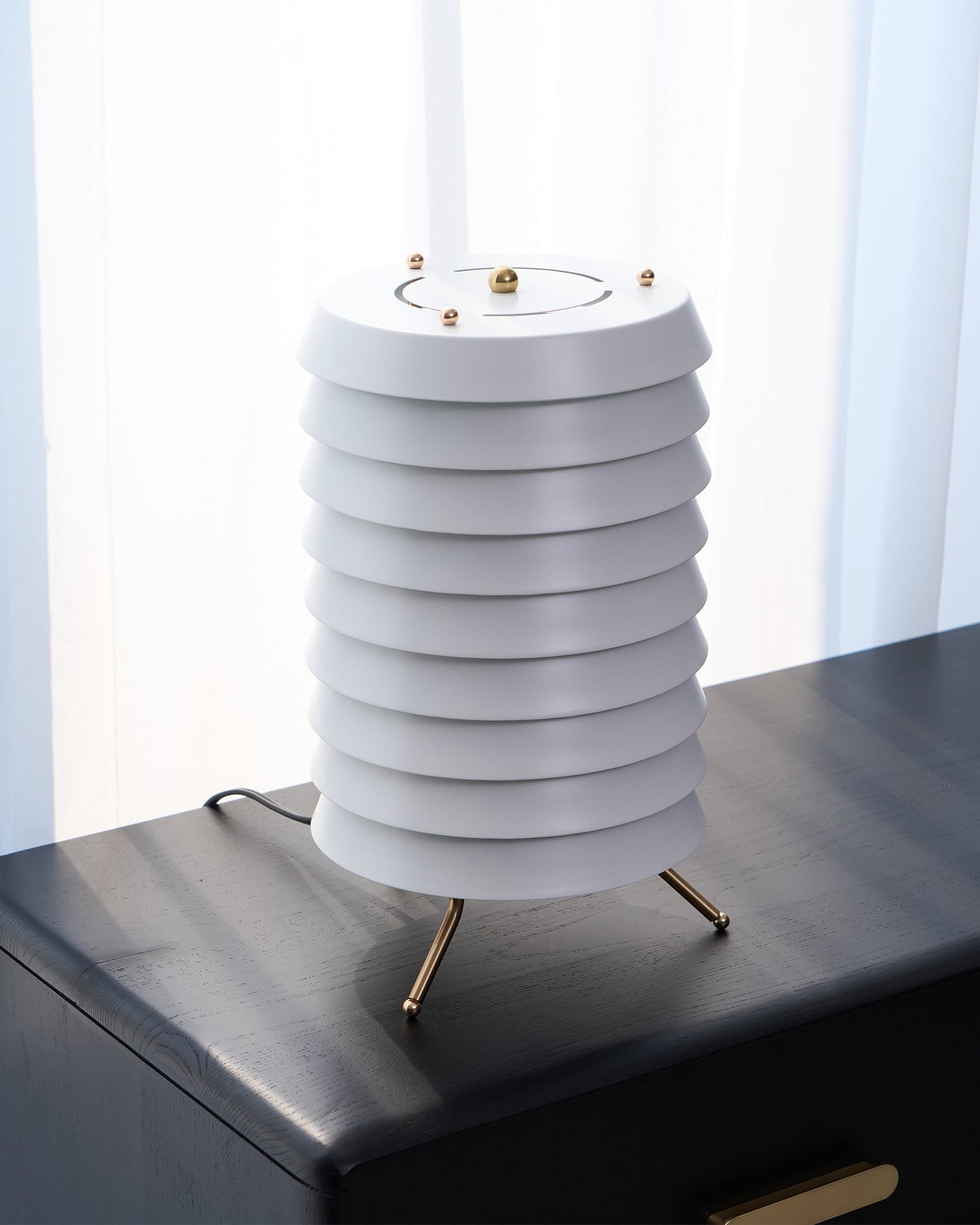 Baltic Tower Table Lamp | Metal | White Shade