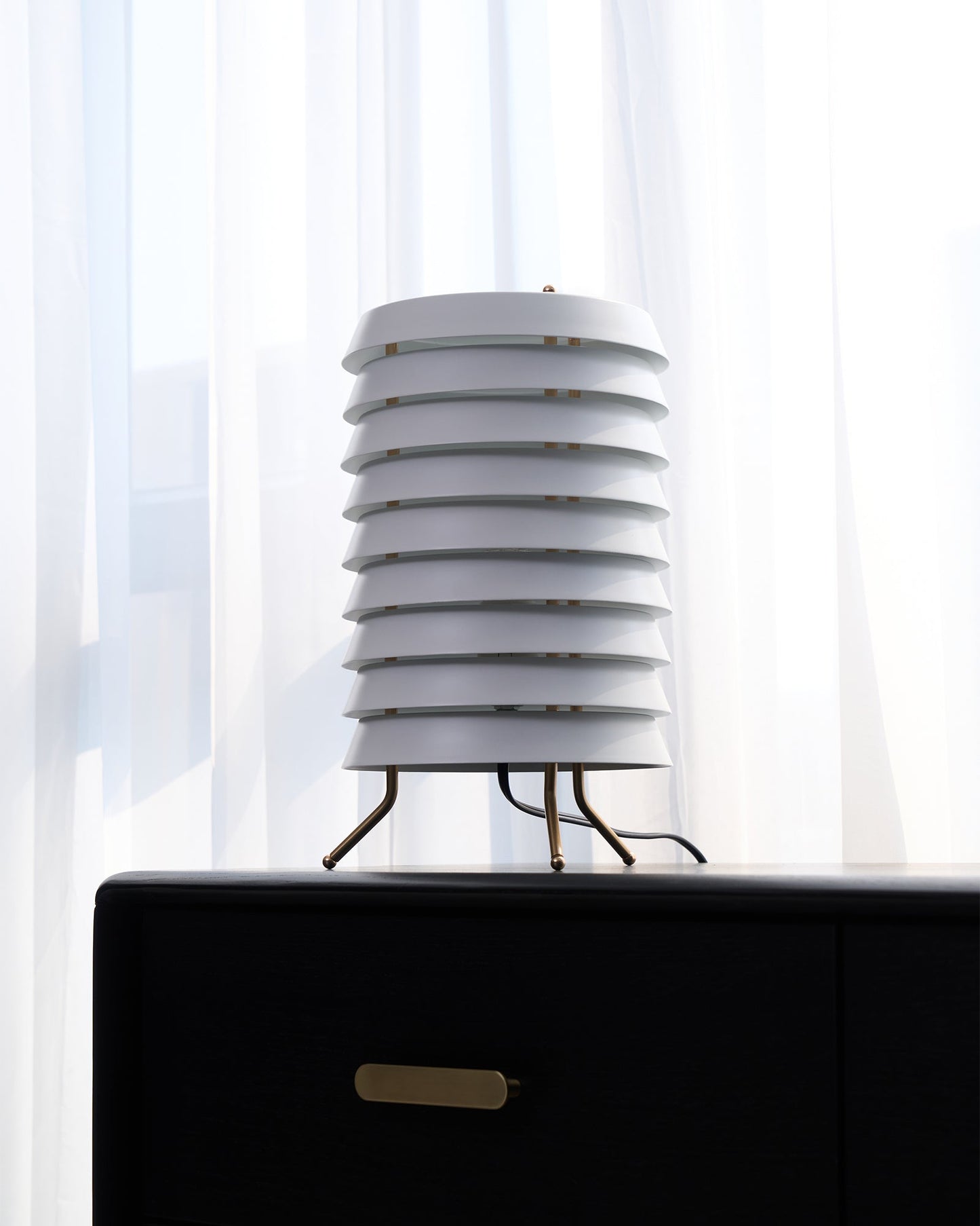 Baltic Tower Table Lamp | Metal | White Shade
