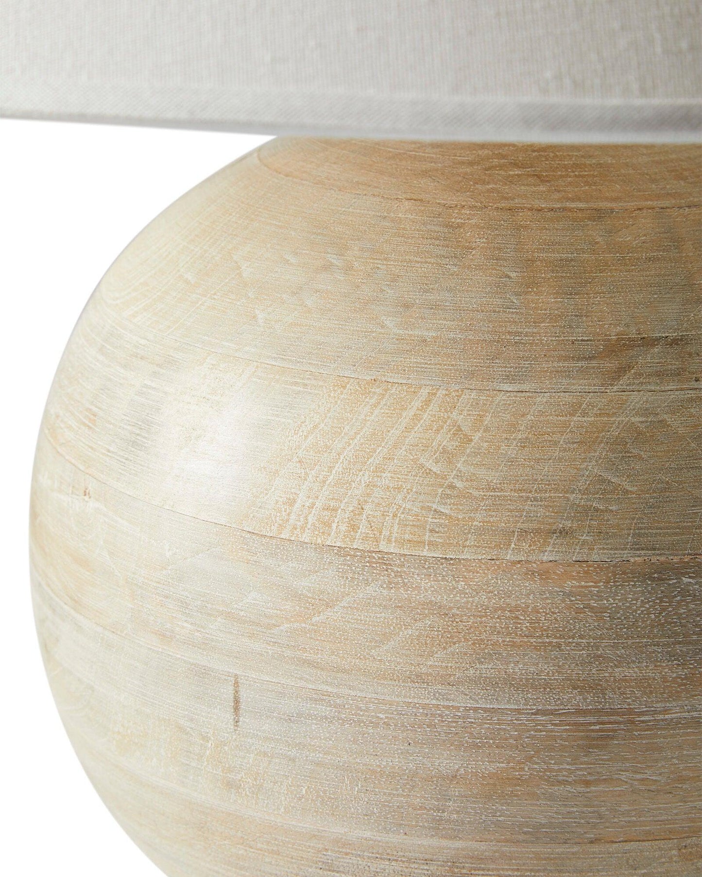 Beachside Table Lamp | Wood, Fabric, Metal | White Shade