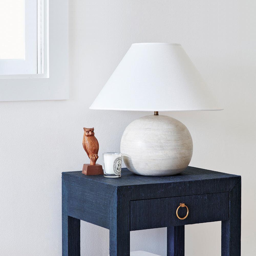 Beachside Table Lamp | Wood, Fabric, Metal | White Shade
