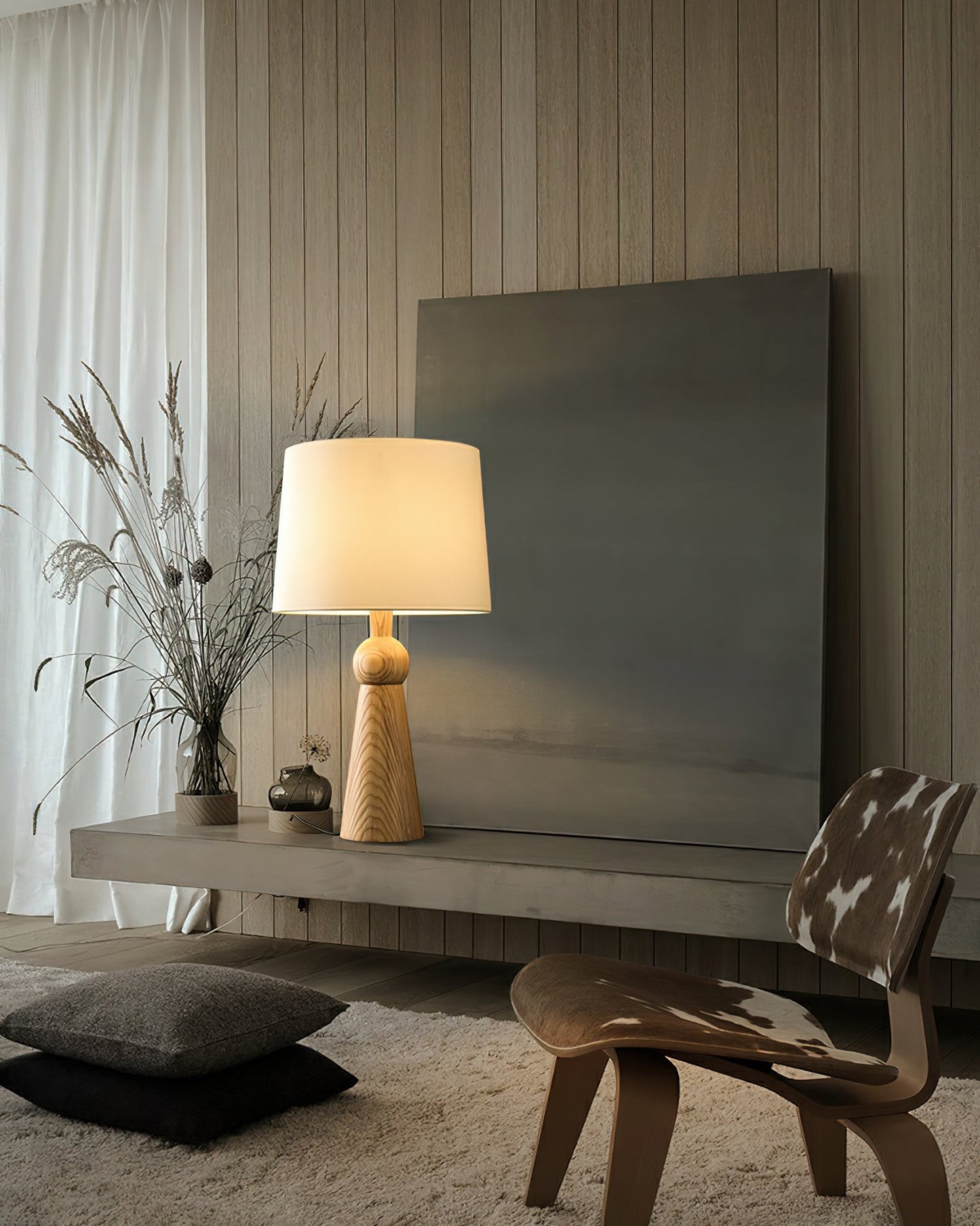 Bella Table Lamp | Metal, Wood, Fabric | Wood Color, Walnut Color, Black