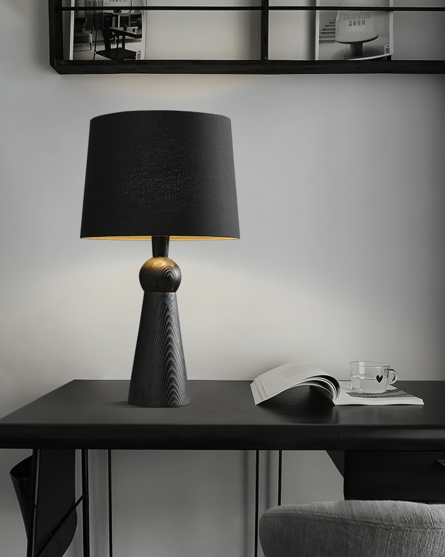 Bella Table Lamp | Metal, Wood, Fabric | Wood Color, Walnut Color, Black