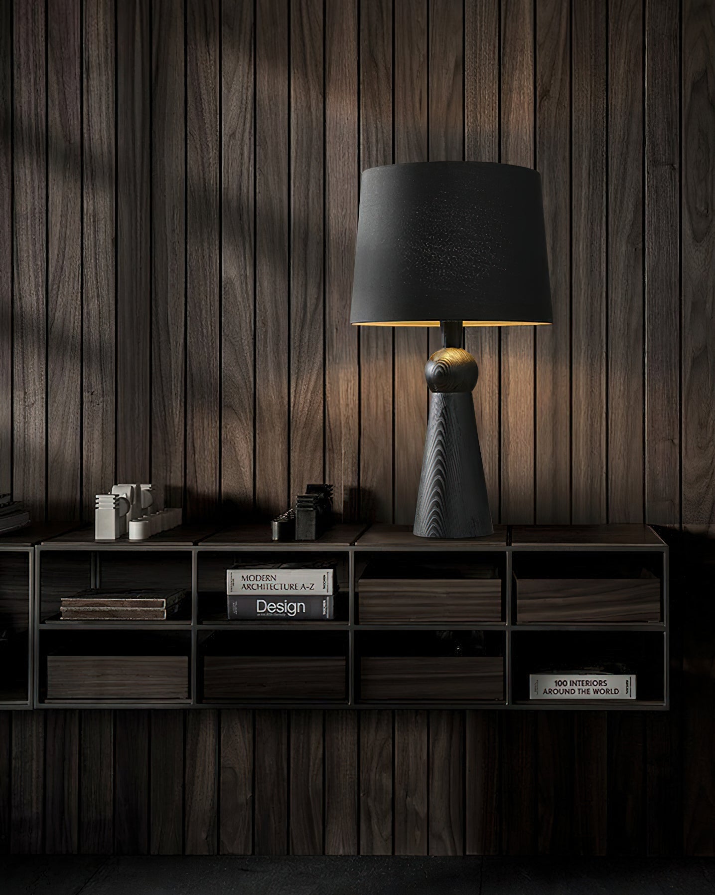 Bella Table Lamp | Metal, Wood, Fabric | Wood Color, Walnut Color, Black