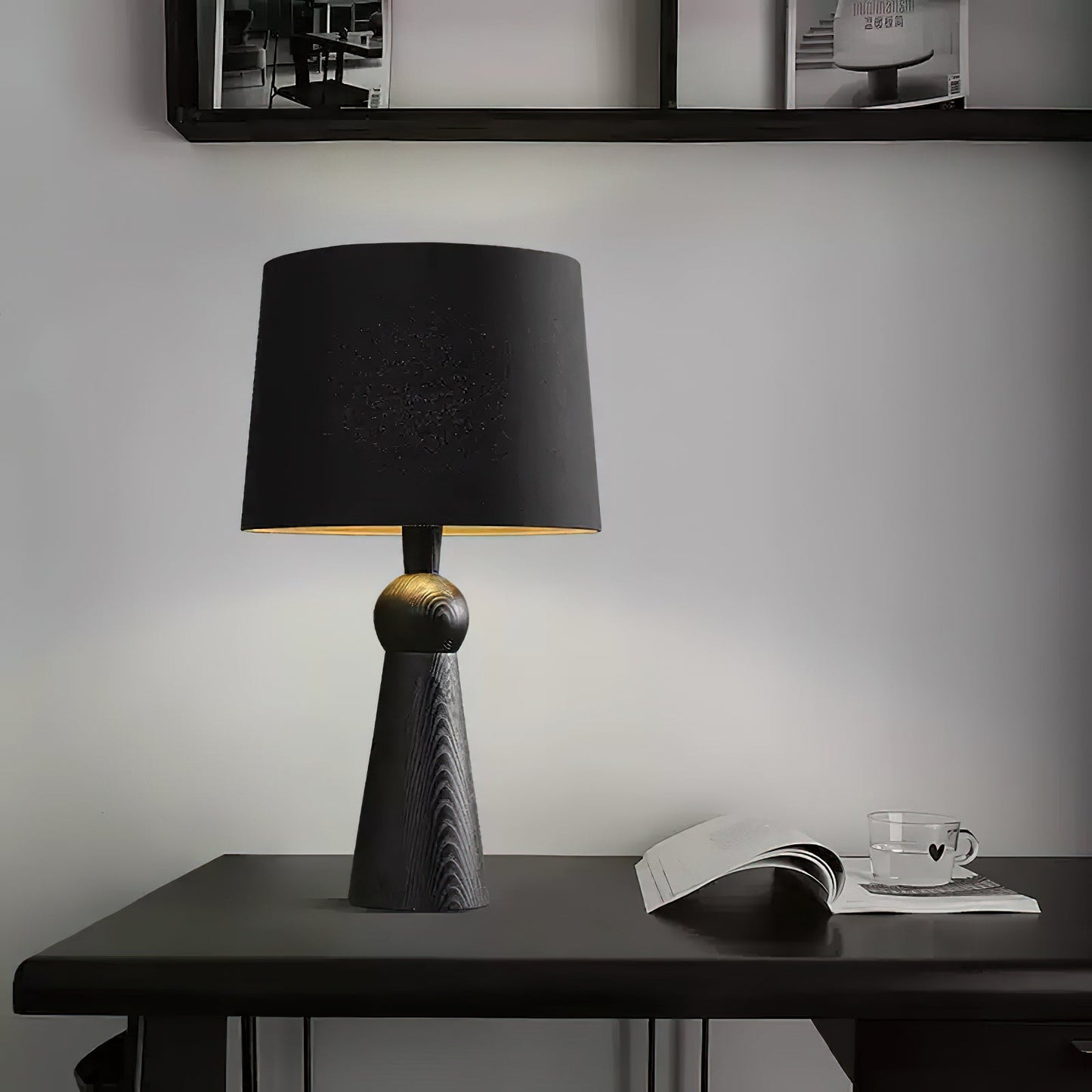 Bella Table Lamp | Metal, Wood, Fabric | Wood Color, Walnut Color, Black