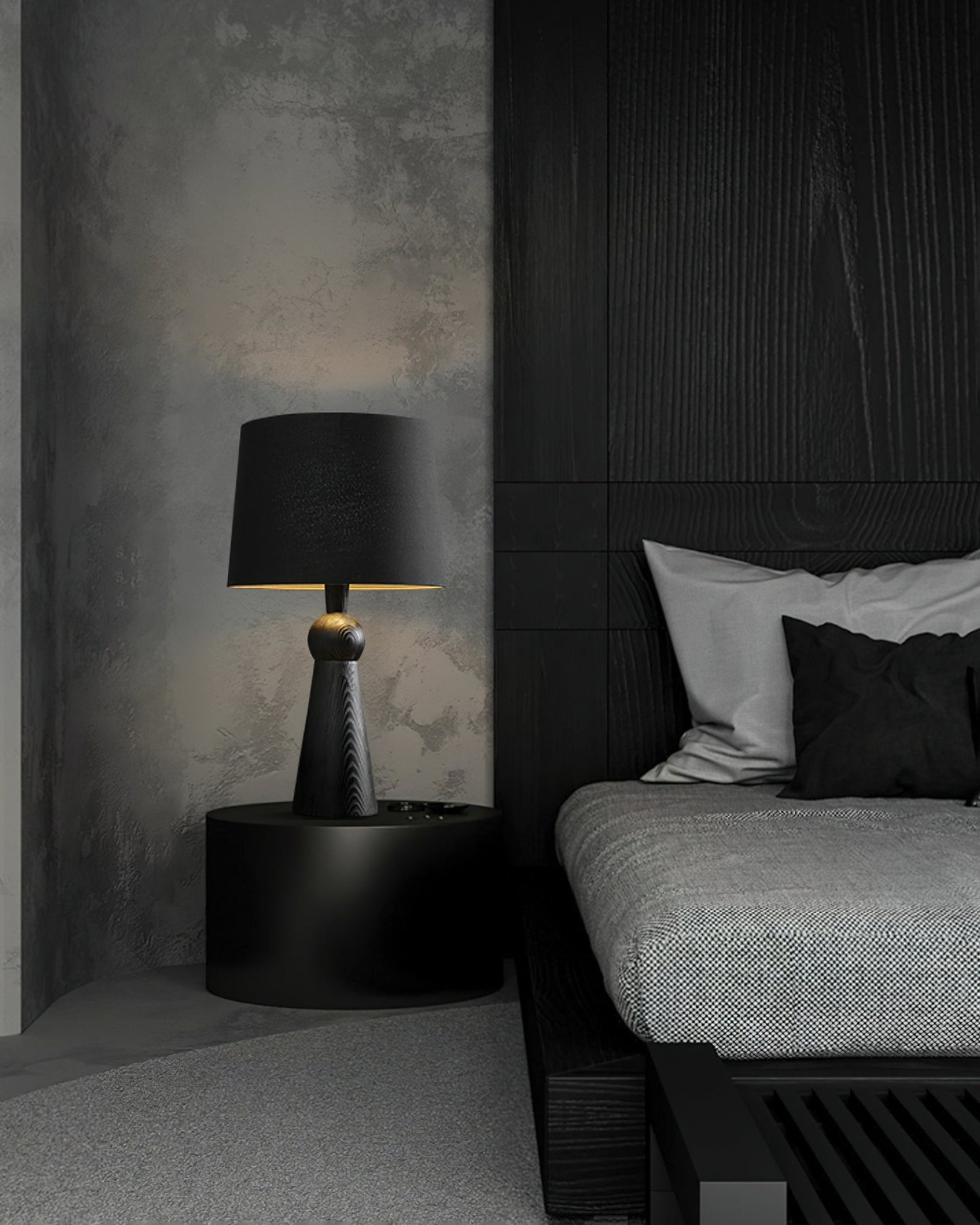 Bella Table Lamp | Metal, Wood, Fabric | Wood Color, Walnut Color, Black
