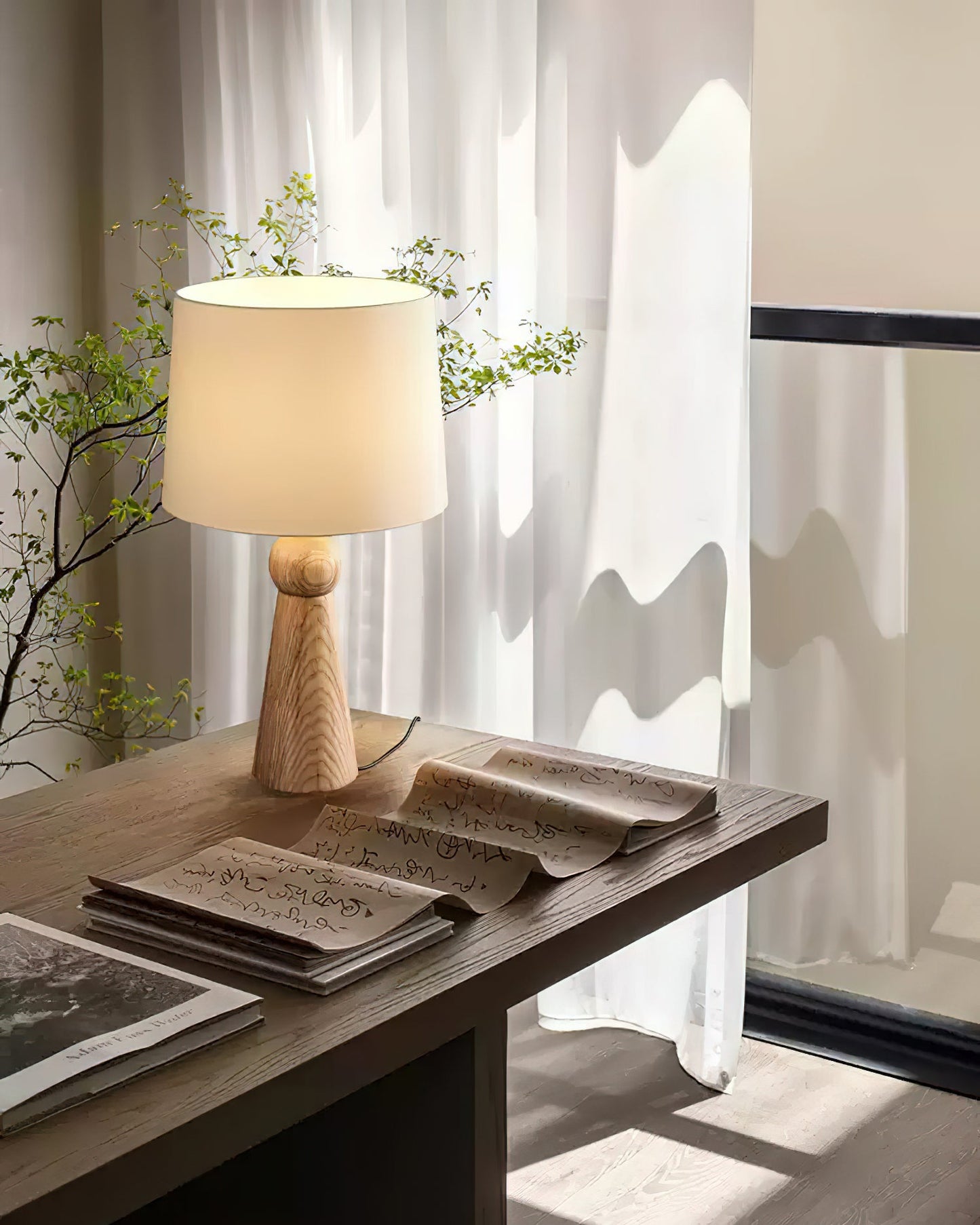 Bella Table Lamp | Metal, Wood, Fabric | Wood Color, Walnut Color, Black