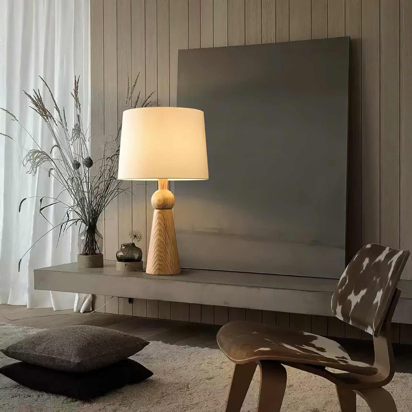 Bella Table Lamp | Metal, Wood, Fabric | Wood Color, Walnut Color, Black